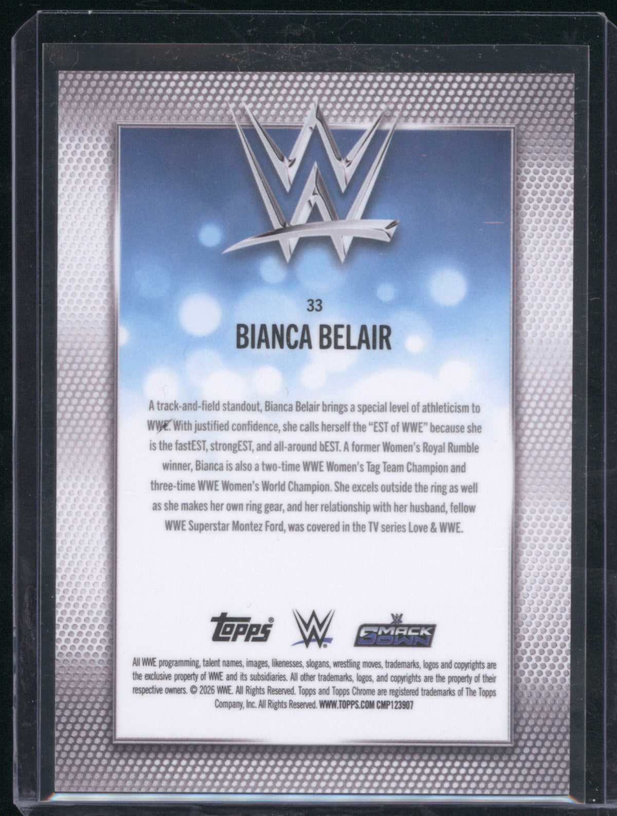 2026 Topps Chrome WWE Bianca Belair #33 Gold Mini Diamond 50/50