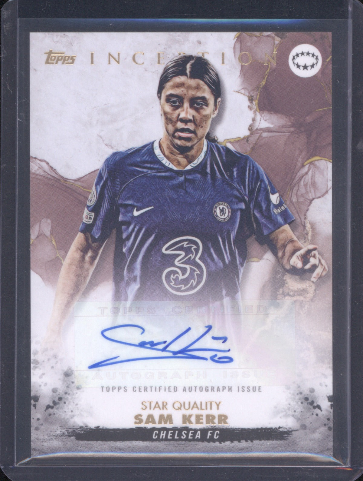 Sam Kerr 2022 Topps UEFA Club Competitions Inception Star Quality Auto