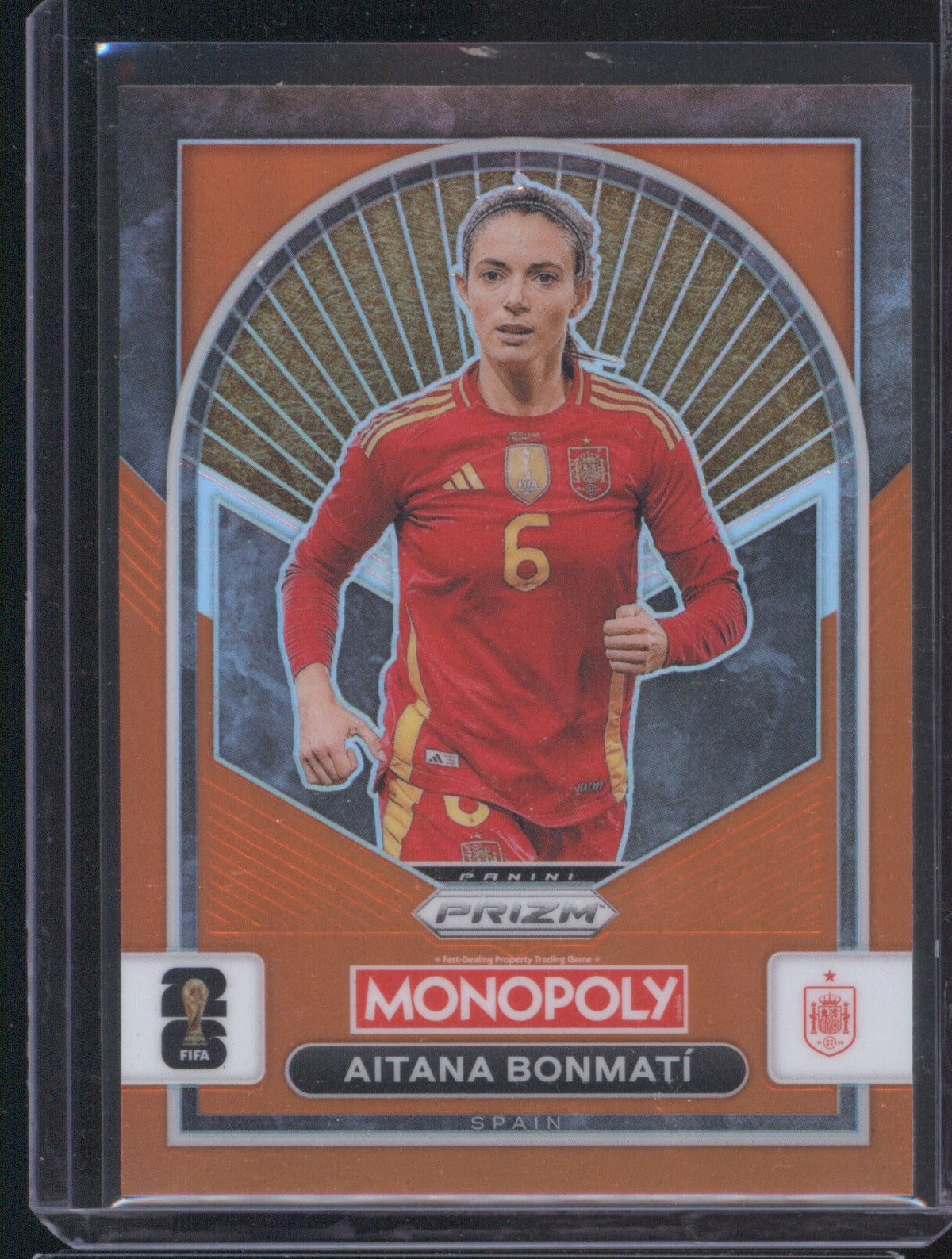 Aitana Bonmatí 2026 Panini FIFA World Cup #99 Monopoly OrangePrizm /149