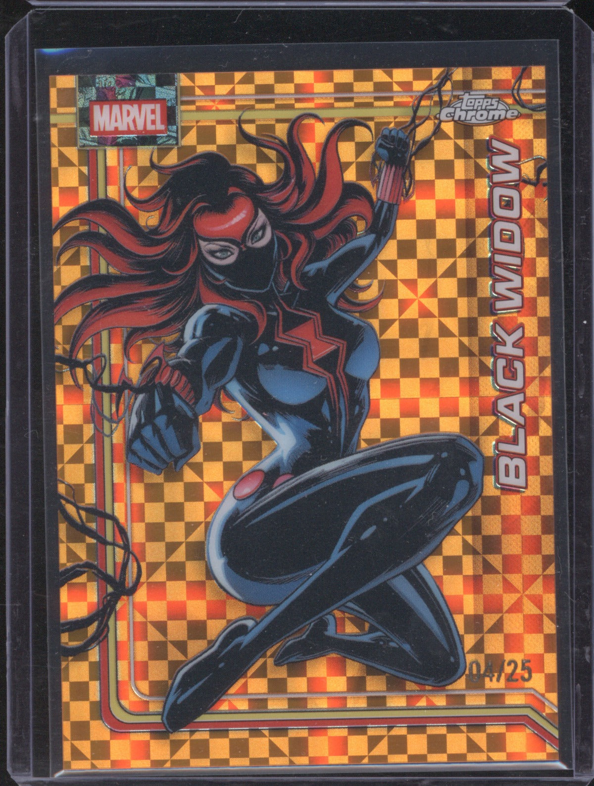 Black Widow 2026 Topps Chrome Marvel Comics #16 Orange X-Fractor /25