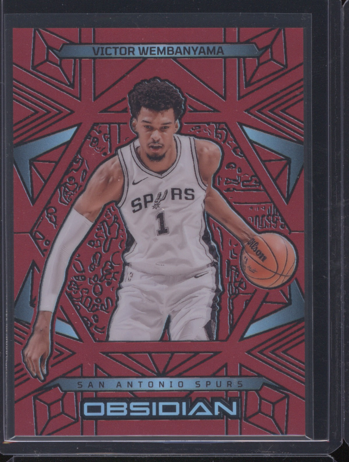 Victor Wembanyama 2024-25 Panini Obsidian #59 Electric Etch Red Flood