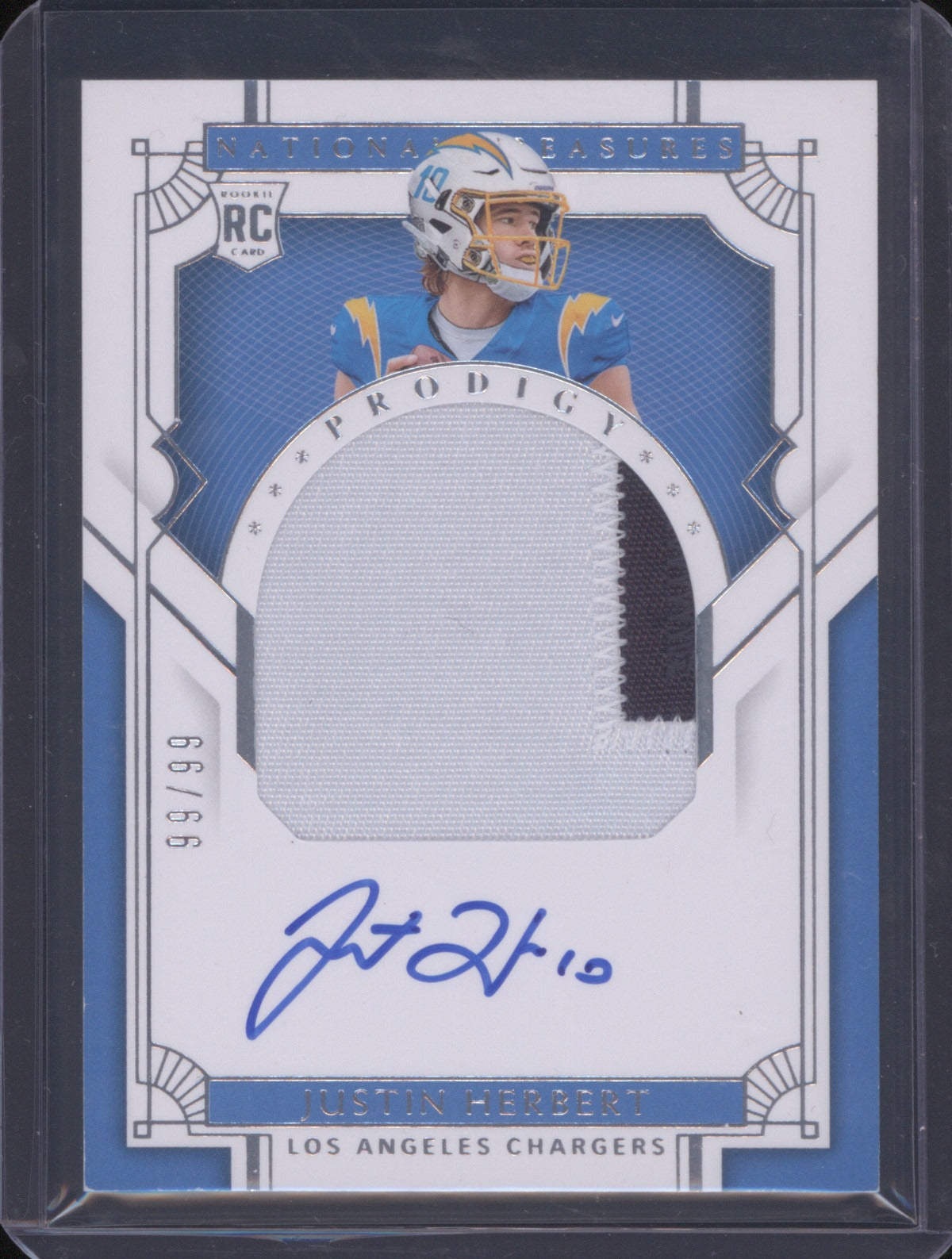 Justin Herbert 2020 National Treasures PPA-JH Prodigy Patch Rookie Auto /99
