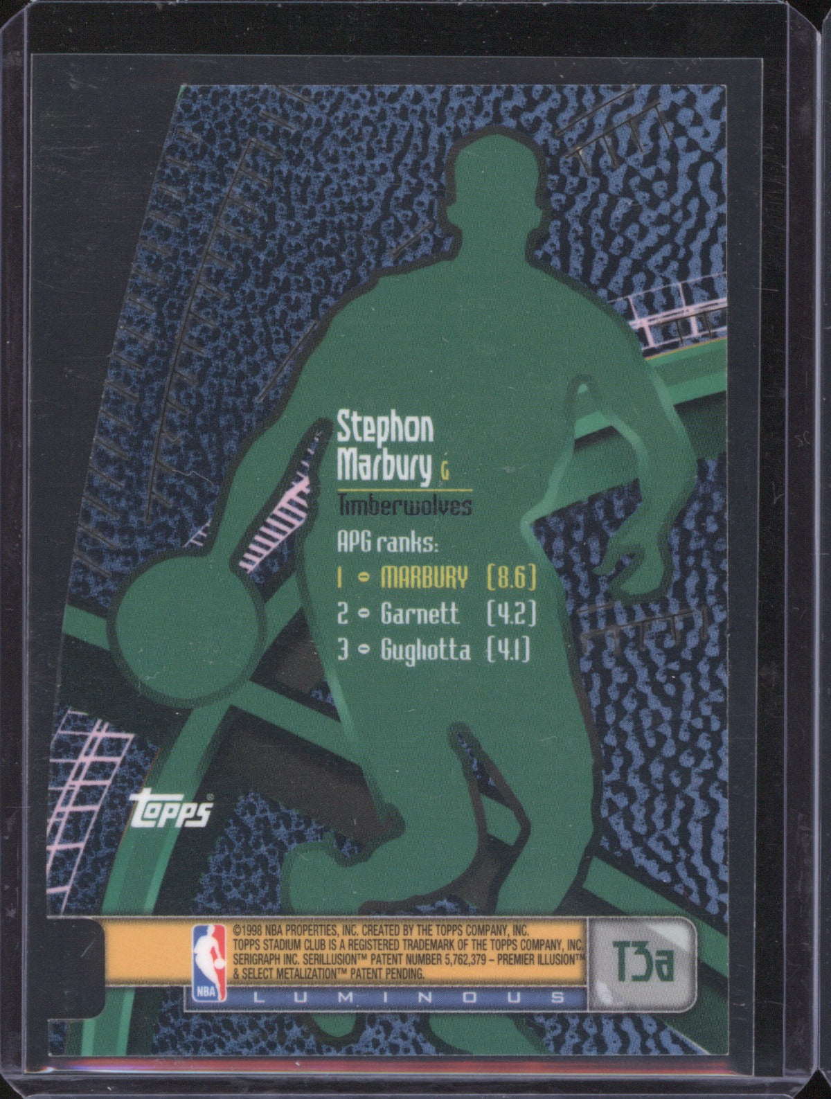 Stephon Marbury 1998 Topps Stadium Club Triumvirate #T3a Luminous