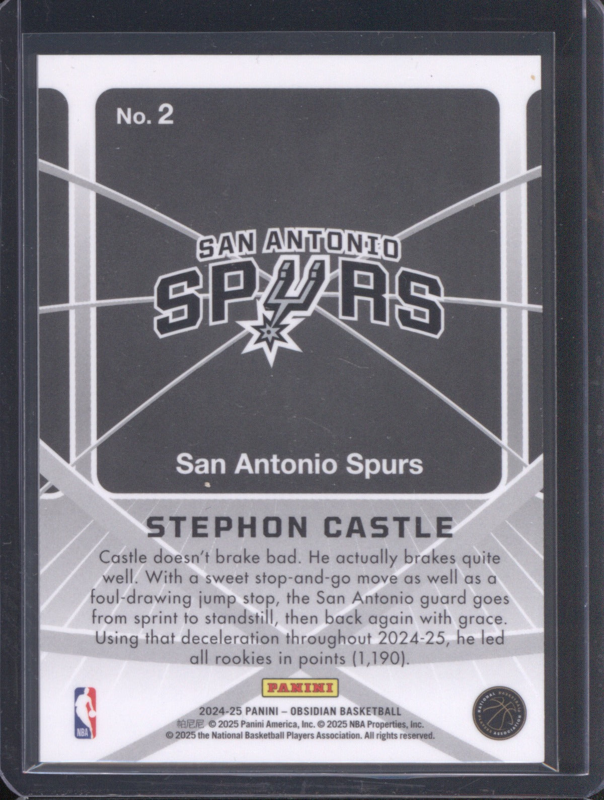 Stephon Castle 2024-25 Panini Obsidian #2 Atomic Initials Electric Red Rookie