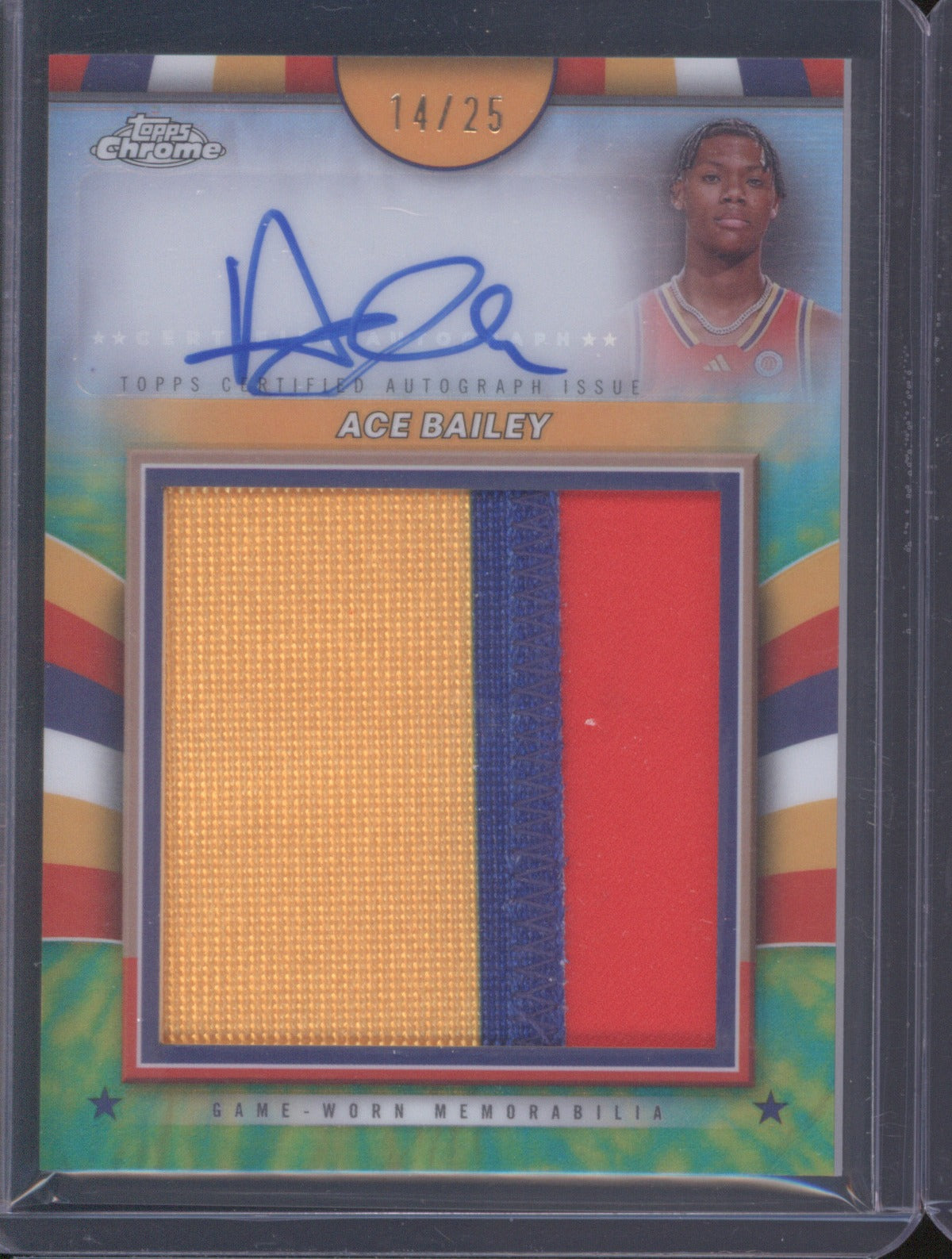 Ace Bailey 2024 Topps Chrome McDonalds GPA-AB Game Worn Memorabilia /25