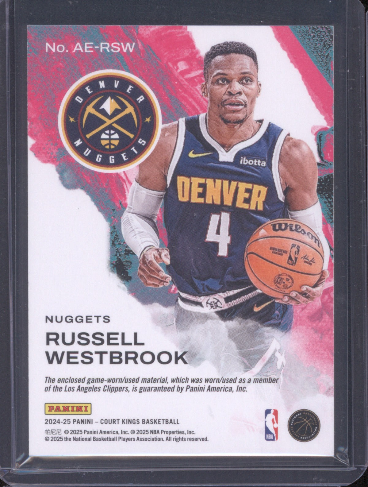 Russell Westbrook 2024-25 Panini Court Kings #AE-RSW Artistic Endeavors