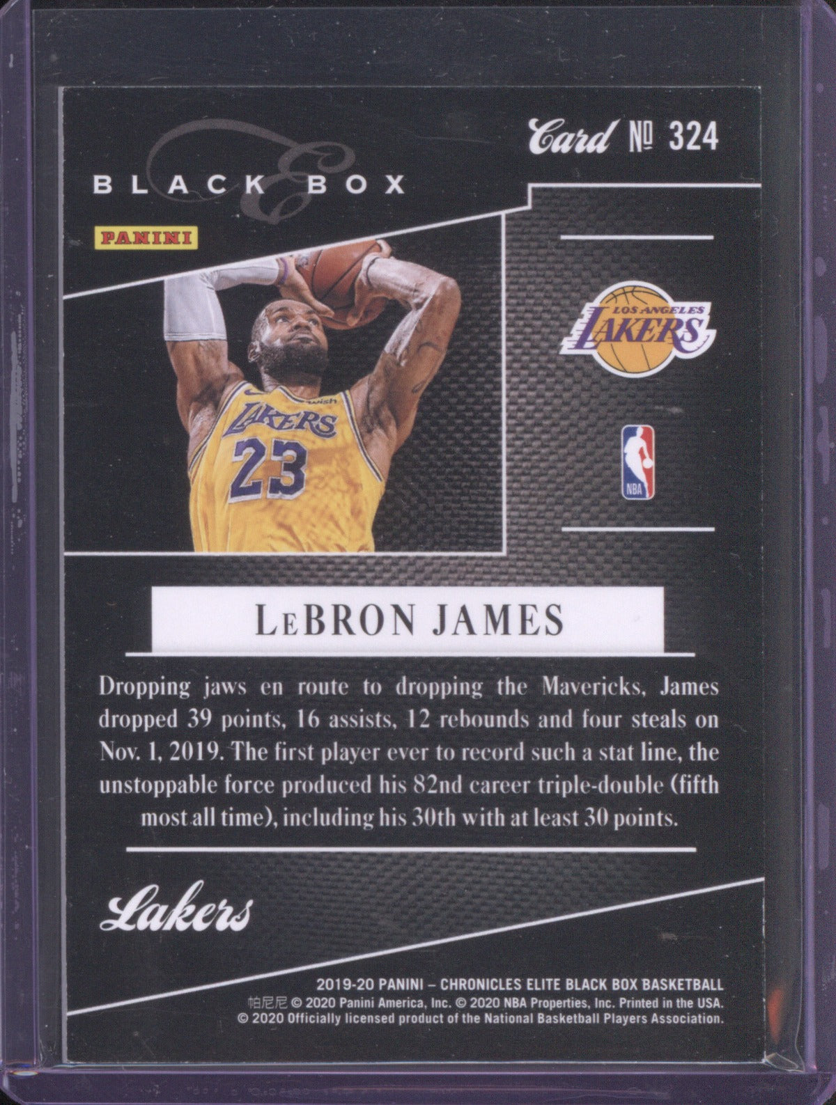 LeBron James 2019-20 Panini Chronicles Black Box Blue /99