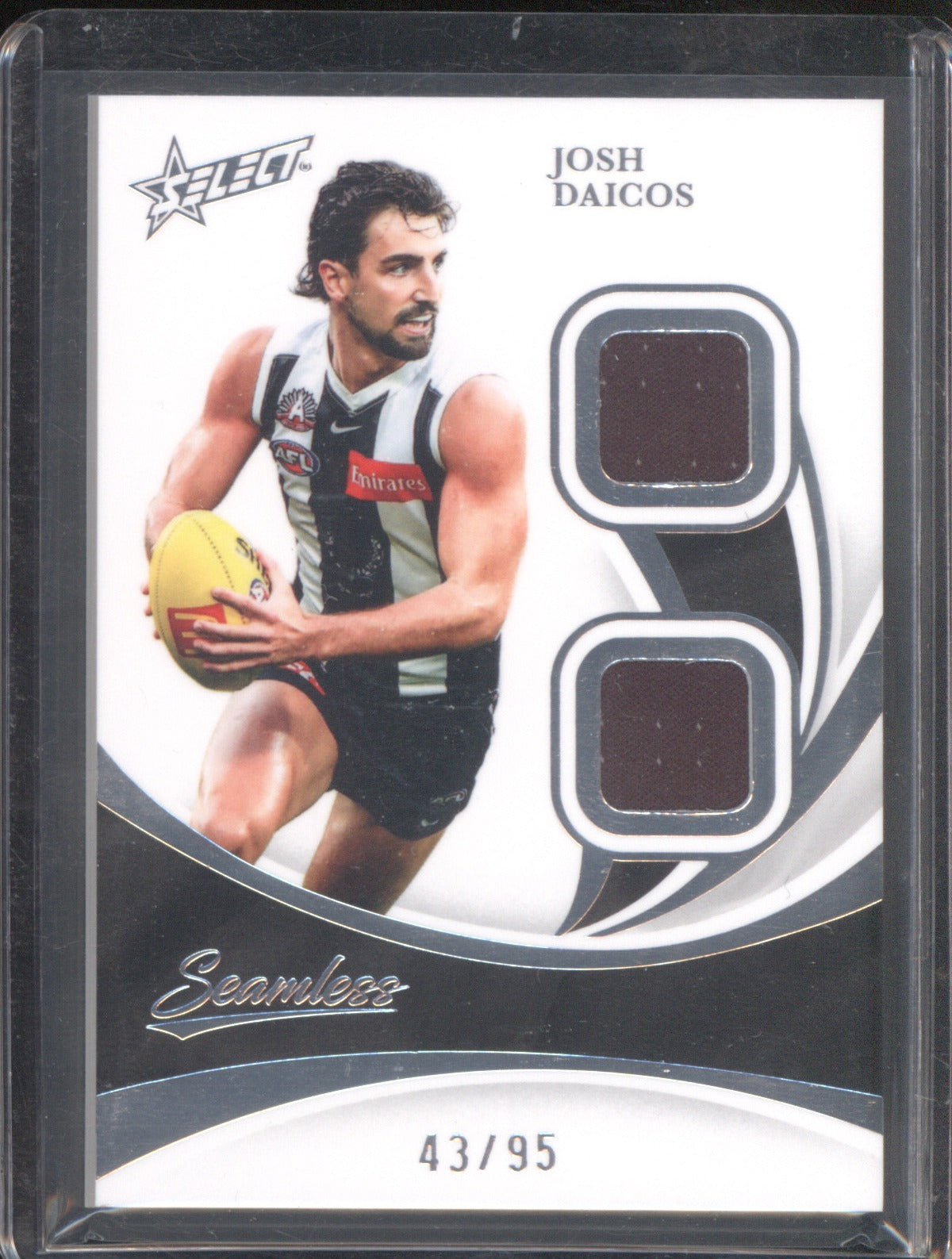 Josh Daicos 2025 AFL Select Seamless #P24 Dual Patch Auto