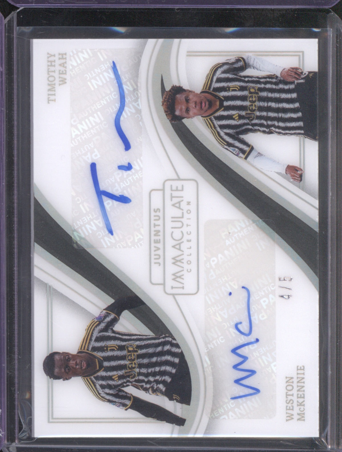 Timothy Weah, Weston McKennie 2023 Panini Immaculate Dual Auto Juventus 4/5