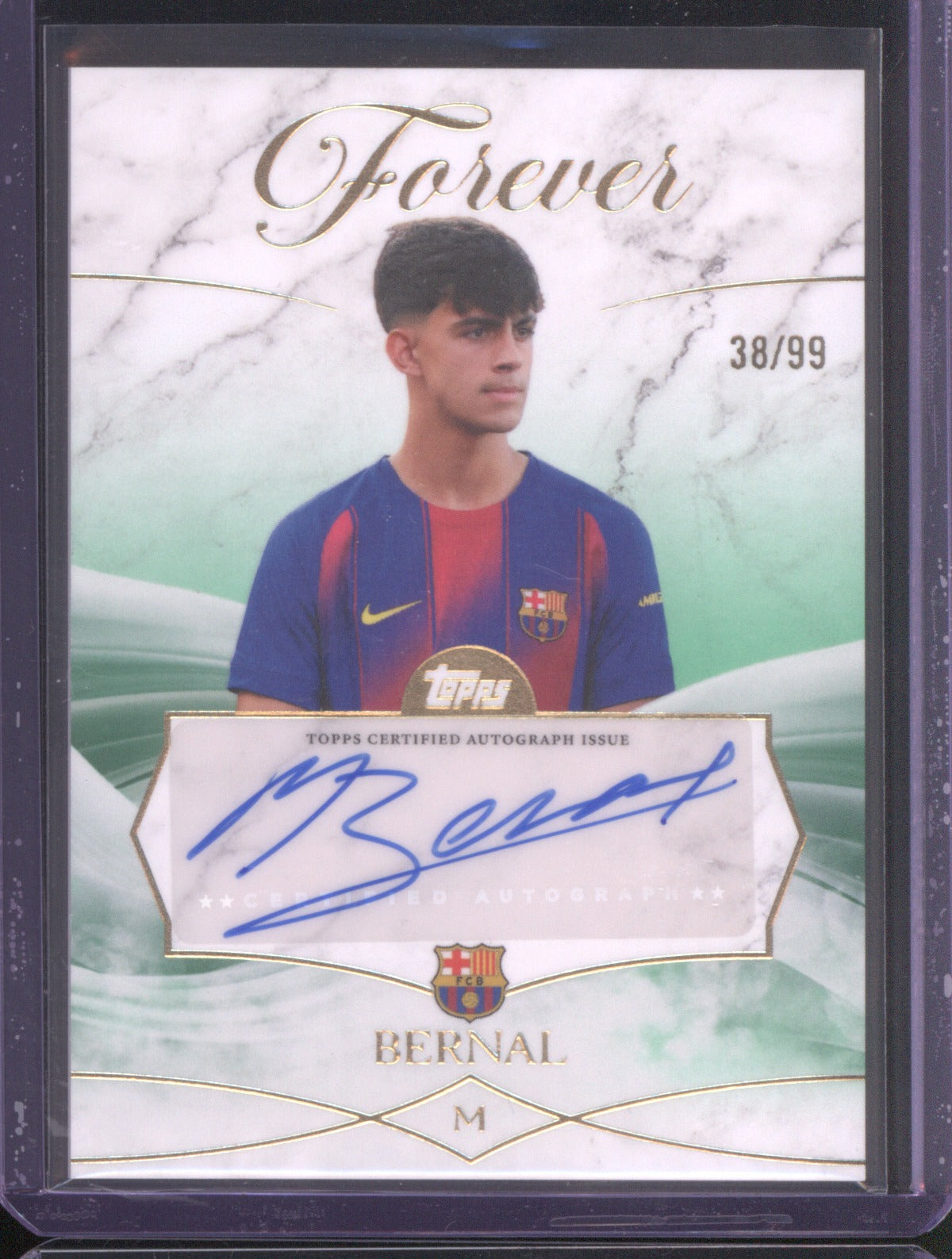 2025 Topps Forever Barcelona Bernal 38/99 Green Auto