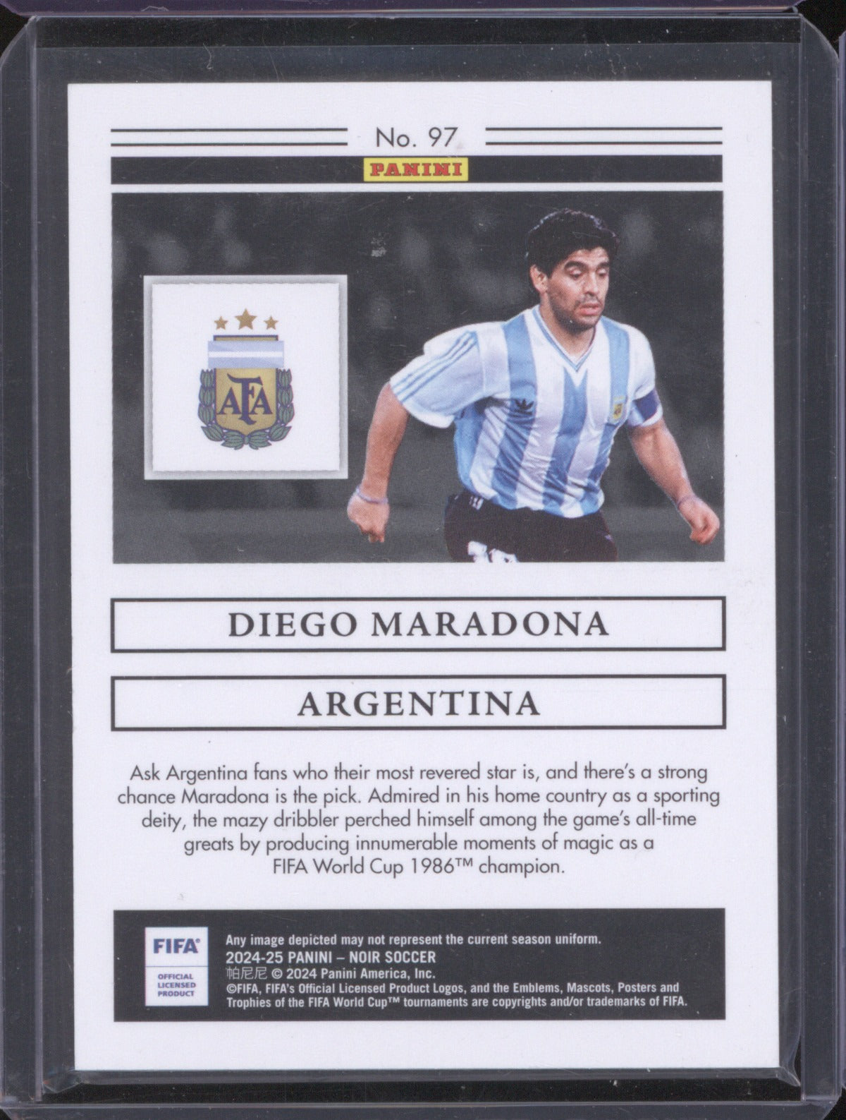 2024 Panini Noir Diego Maradona Silver 04/49
