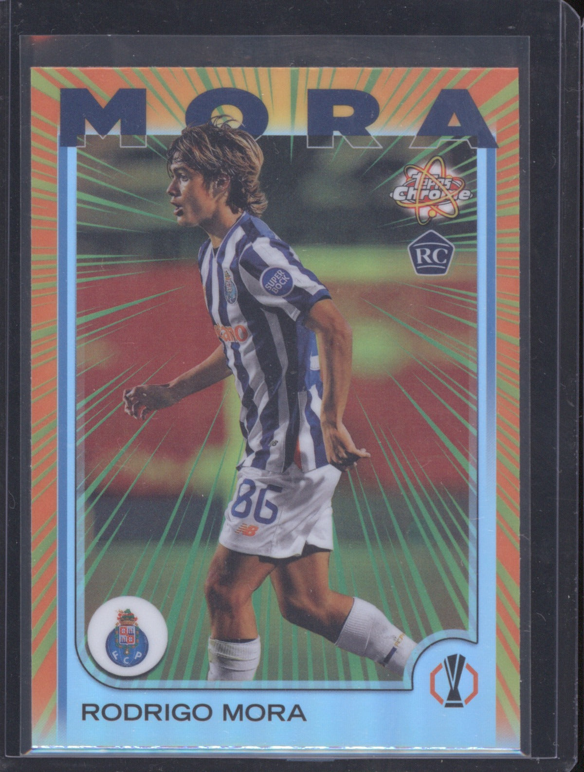 2024 Topps Chrome UEFA Club Competitions Rodrigo Mora Radiating Rookie