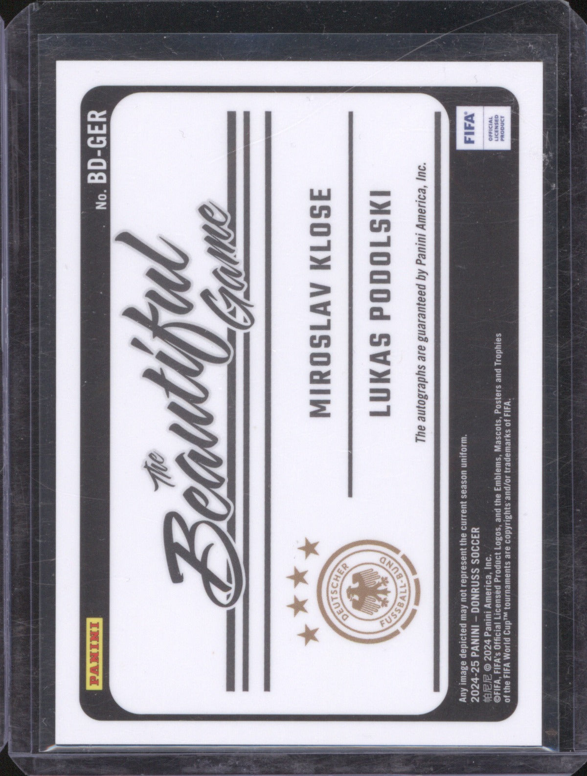 2024 Donruss Miroslav Klose Lukas Podolski The Beautiful Game Dual Auto