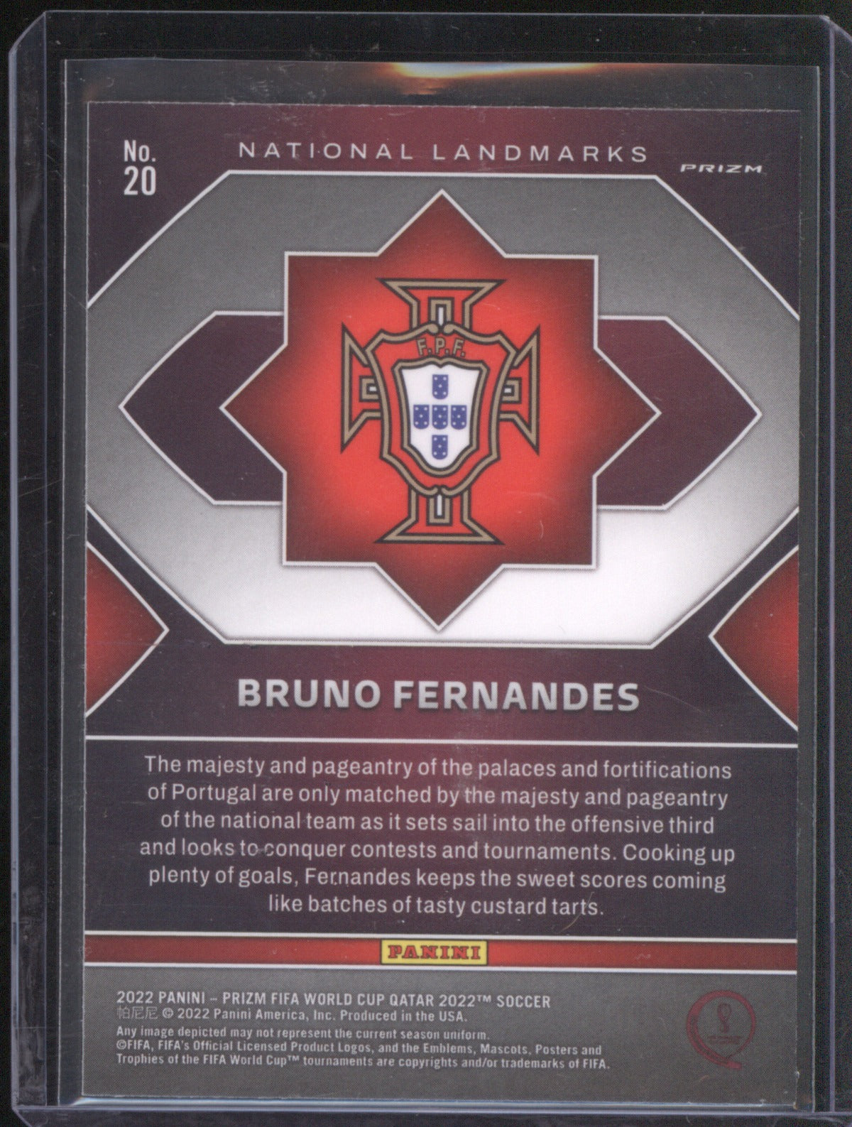 2022 Panini World Cup Qatar Bruno Fernandes #20 National Landmarks