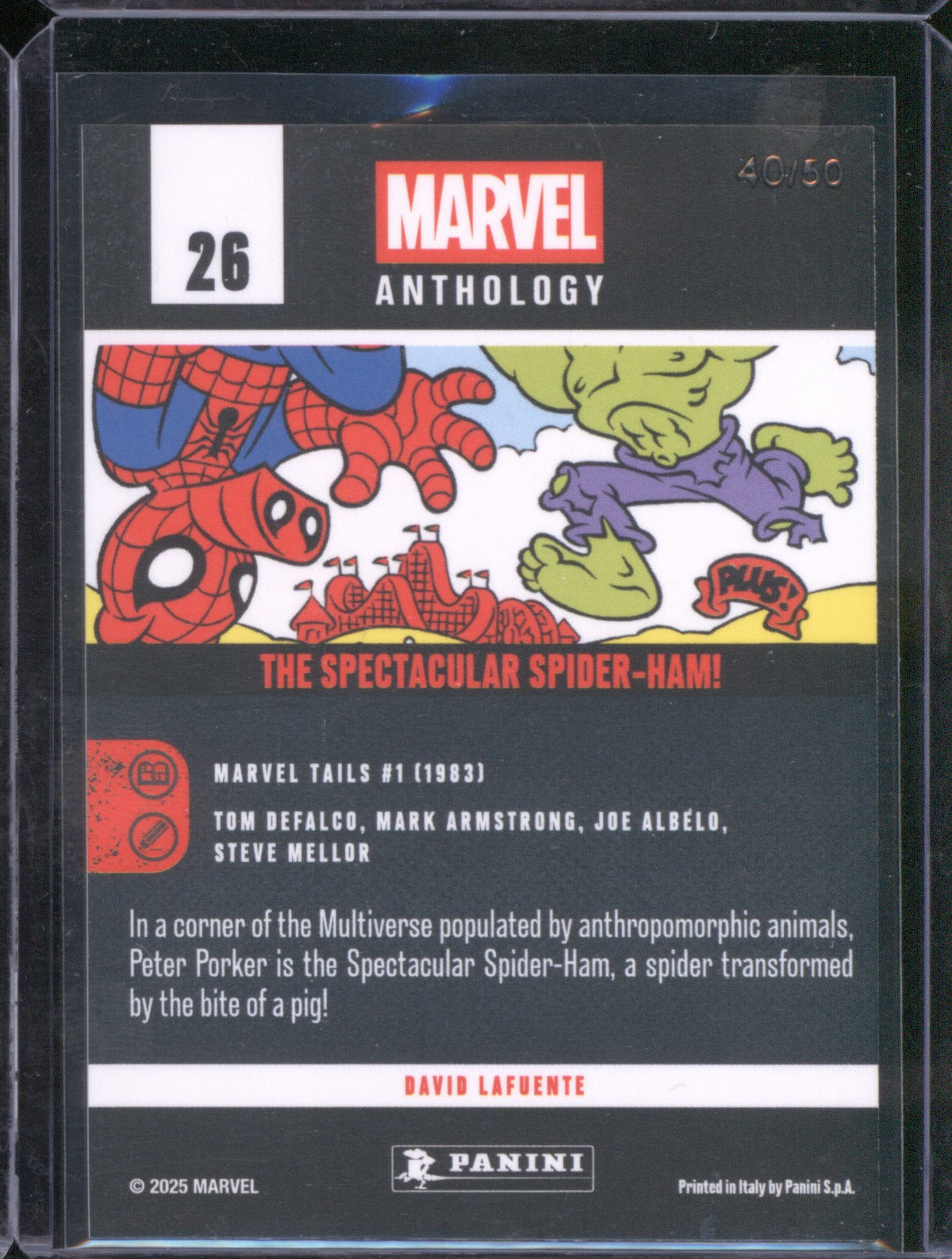 2025 Panini Marvel Anthology Spider-Ham 26 Marble Holo /50