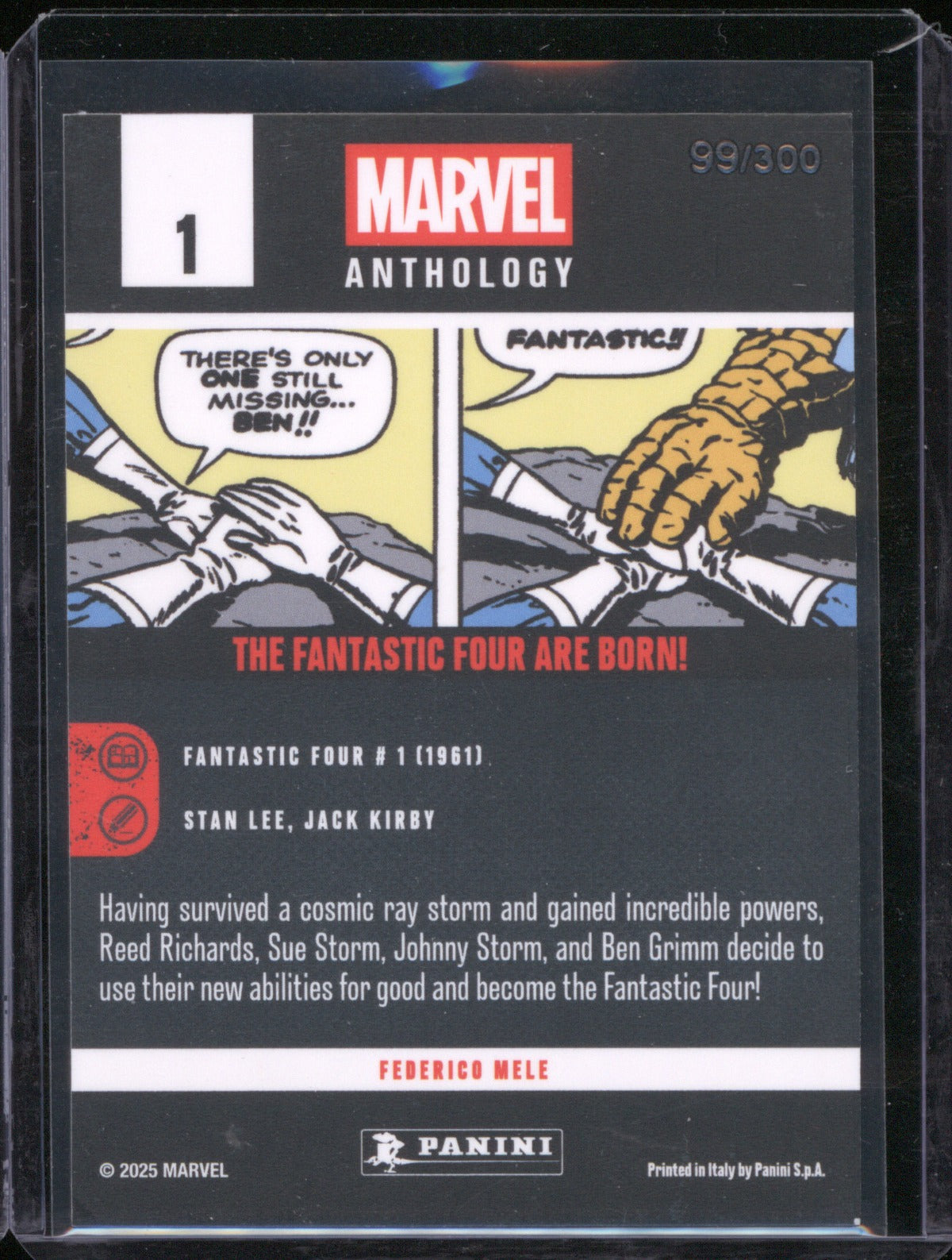 2025 Panini Marvel Anthology The Fantastic Four Are Born 1 Holo /300