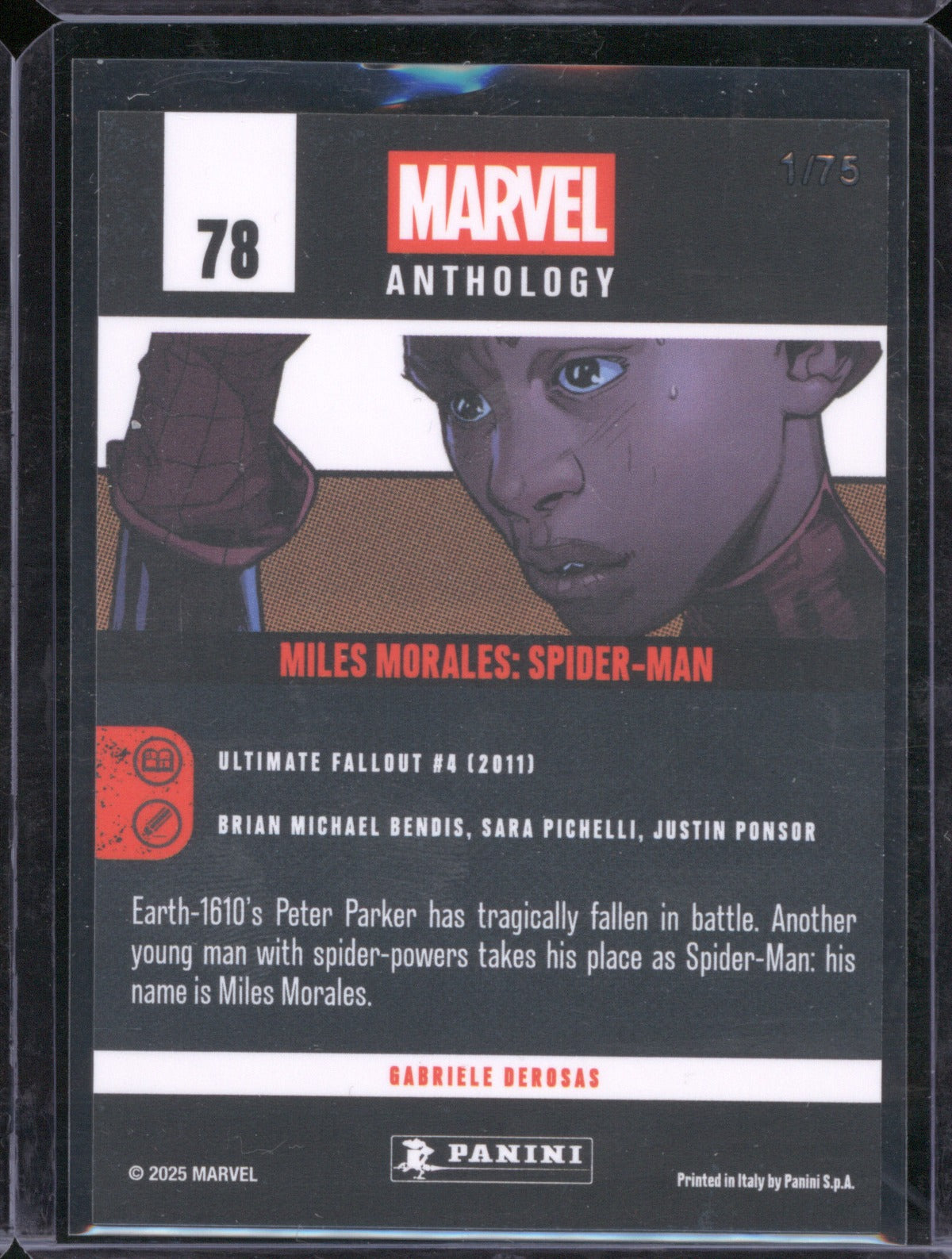 2025 Marvel Anthology Miles Morales 78 Glitch Holo /75