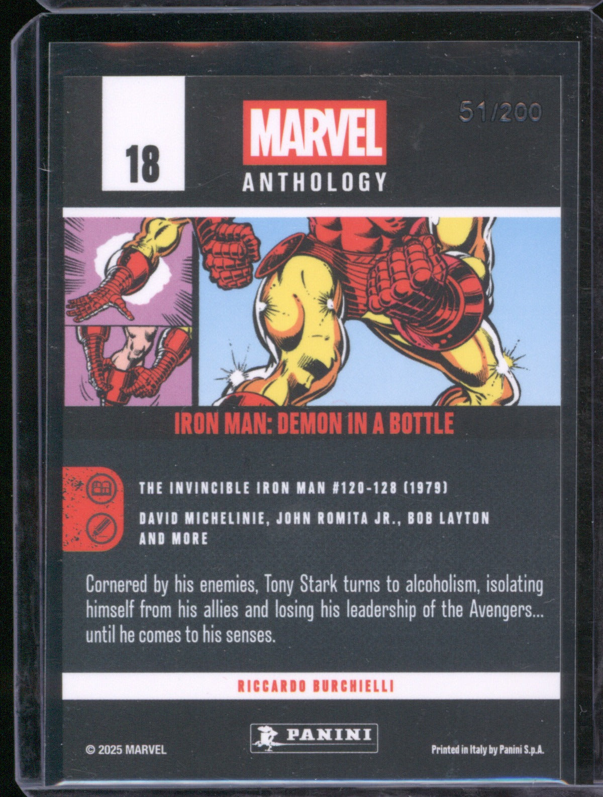 Iron Man 2025 Panini Marvel Anthology 18 Stardust Holo /100