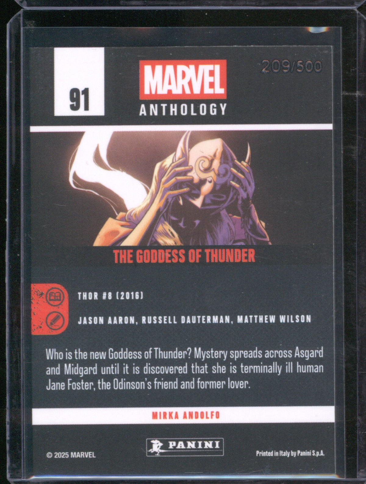 2025 Panini Marvel Anthology The Goddess Of Thunder 91 Holo