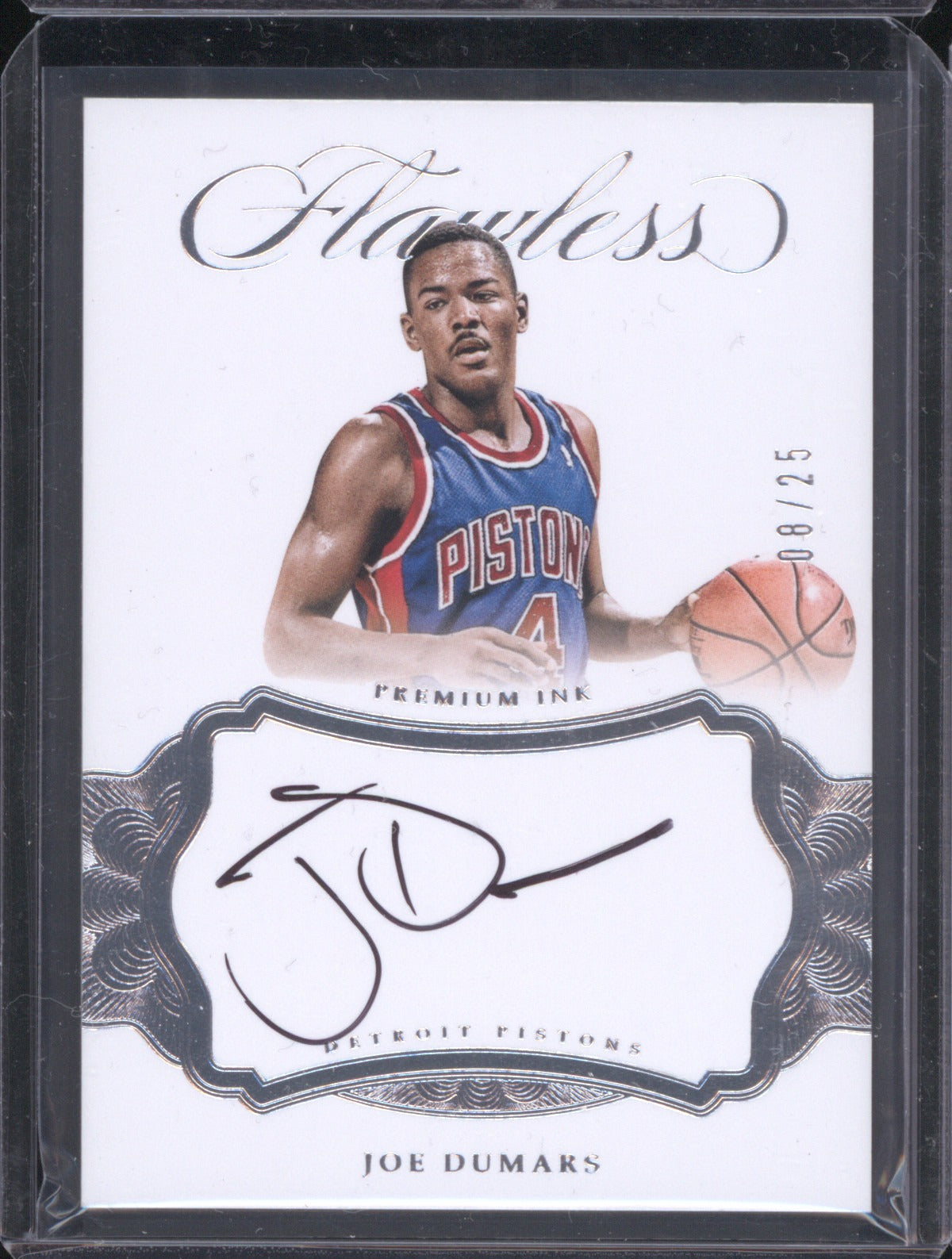2016-17 Panini Flawless Joe Dumars PI-JD Premium Ink Silver /25