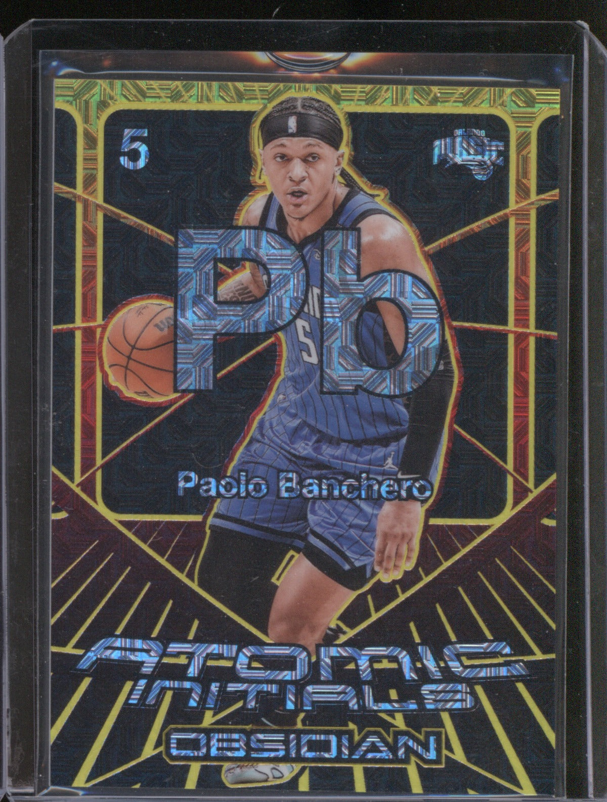 2024 Panini Obsidian 13 Paolo Banchero Atomic Initials Gold Mojo /10