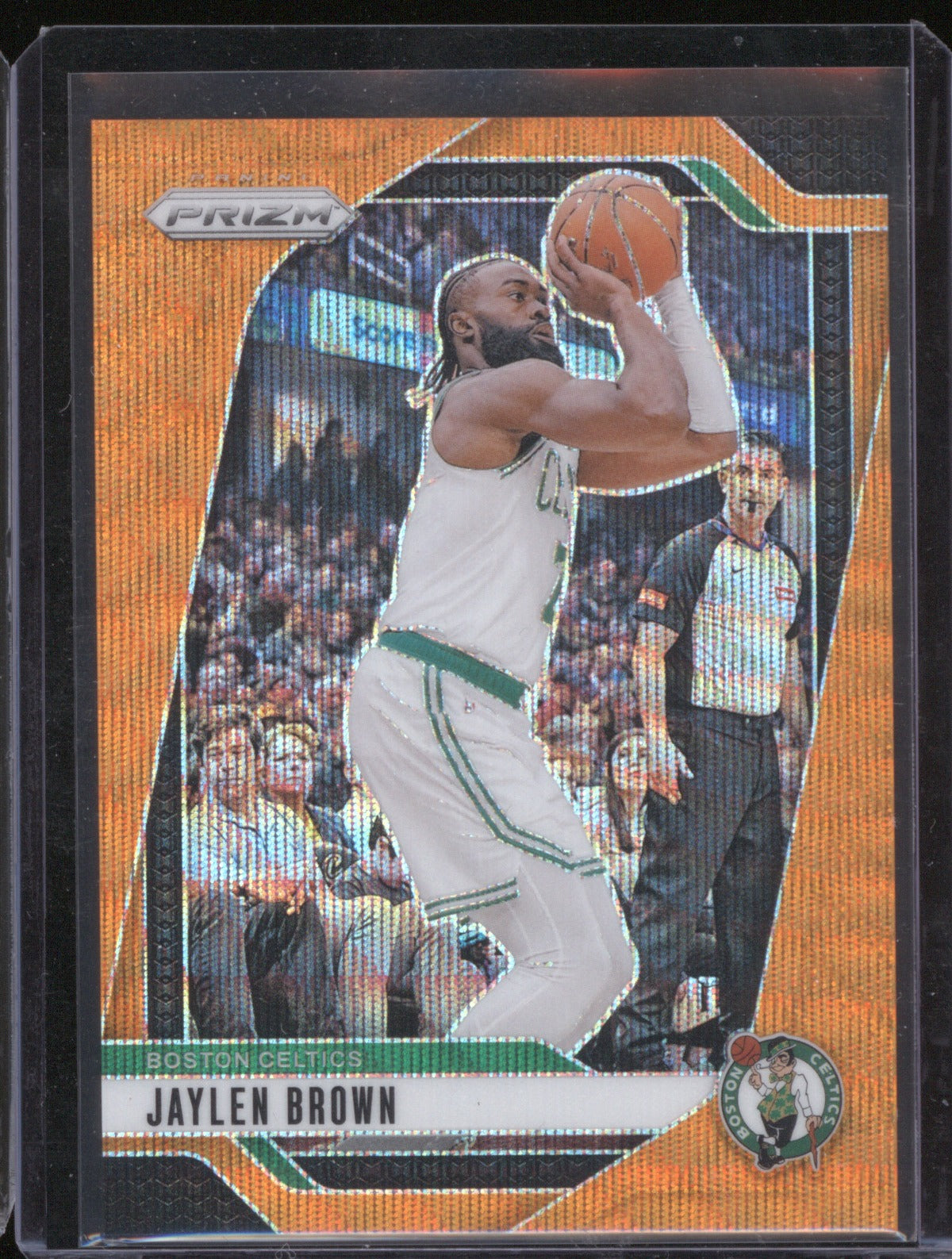 2024-25 Panini Prizm 139 Jaylen Brown Orange Wave /60