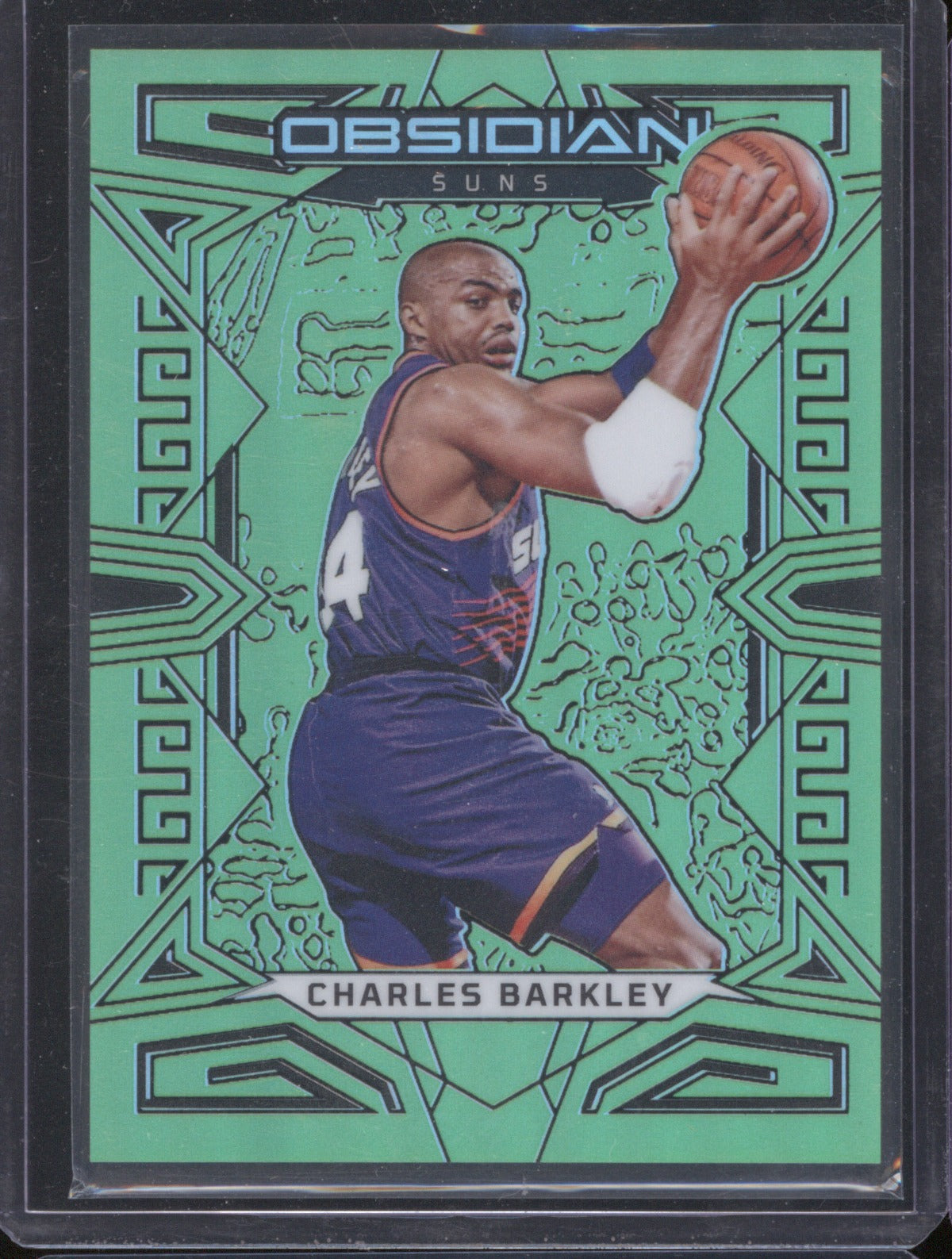 2022-23 Panini Obsidian 136 Charles Barkley Electric Etch Green Flood /25