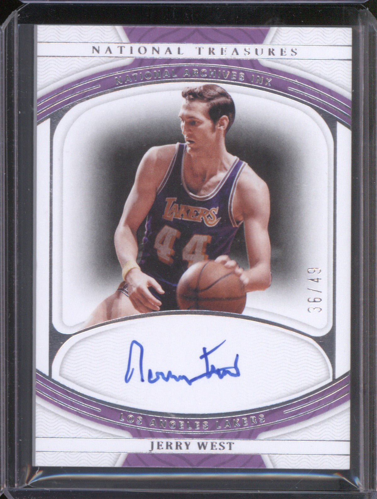 2021-22 Panini National Treasures NAI-JWS Jerry West National Archives Ink /49