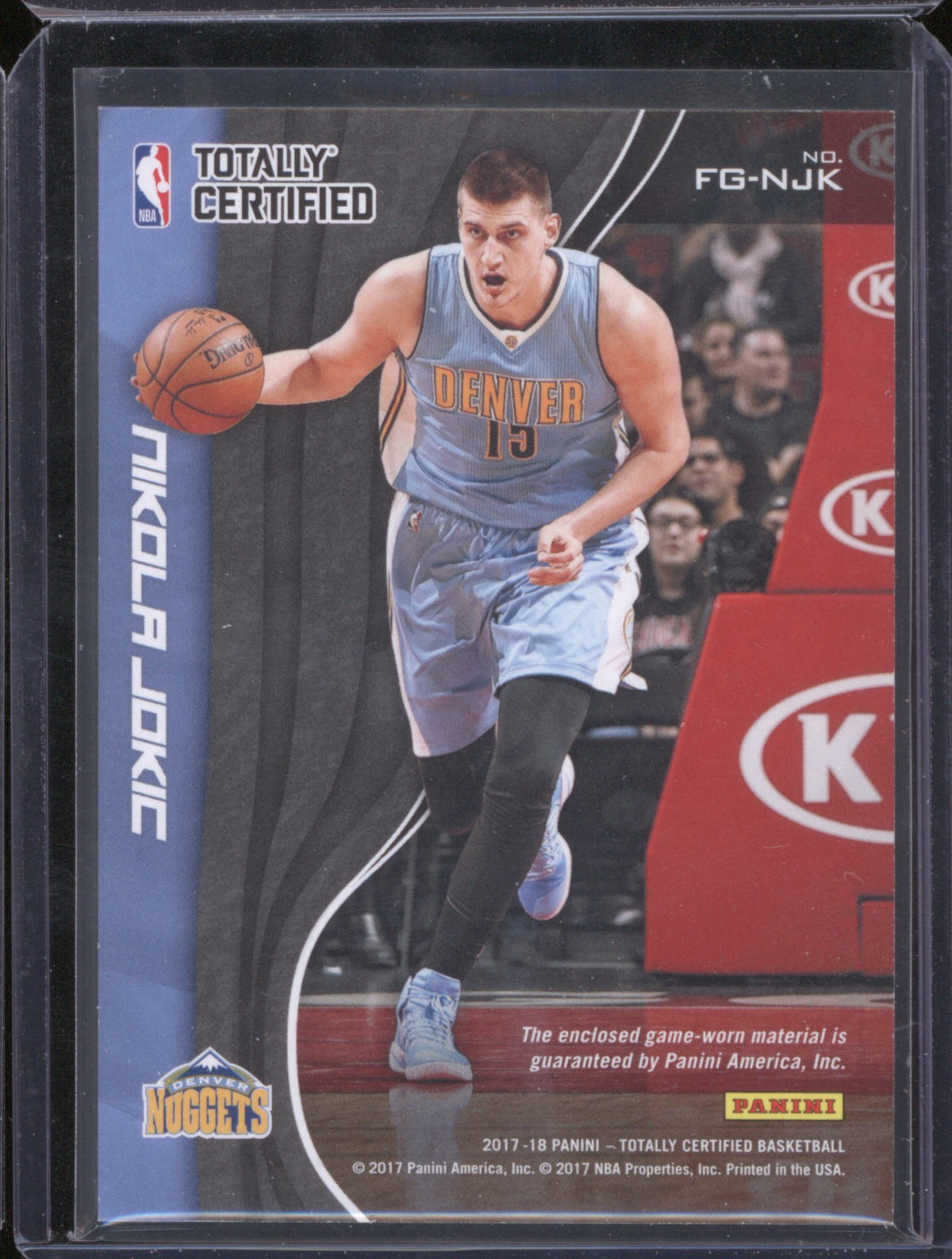 2017-18 Panini Totally Certified FG-NJK Nikola Jokic Fabric of the Game Green /5