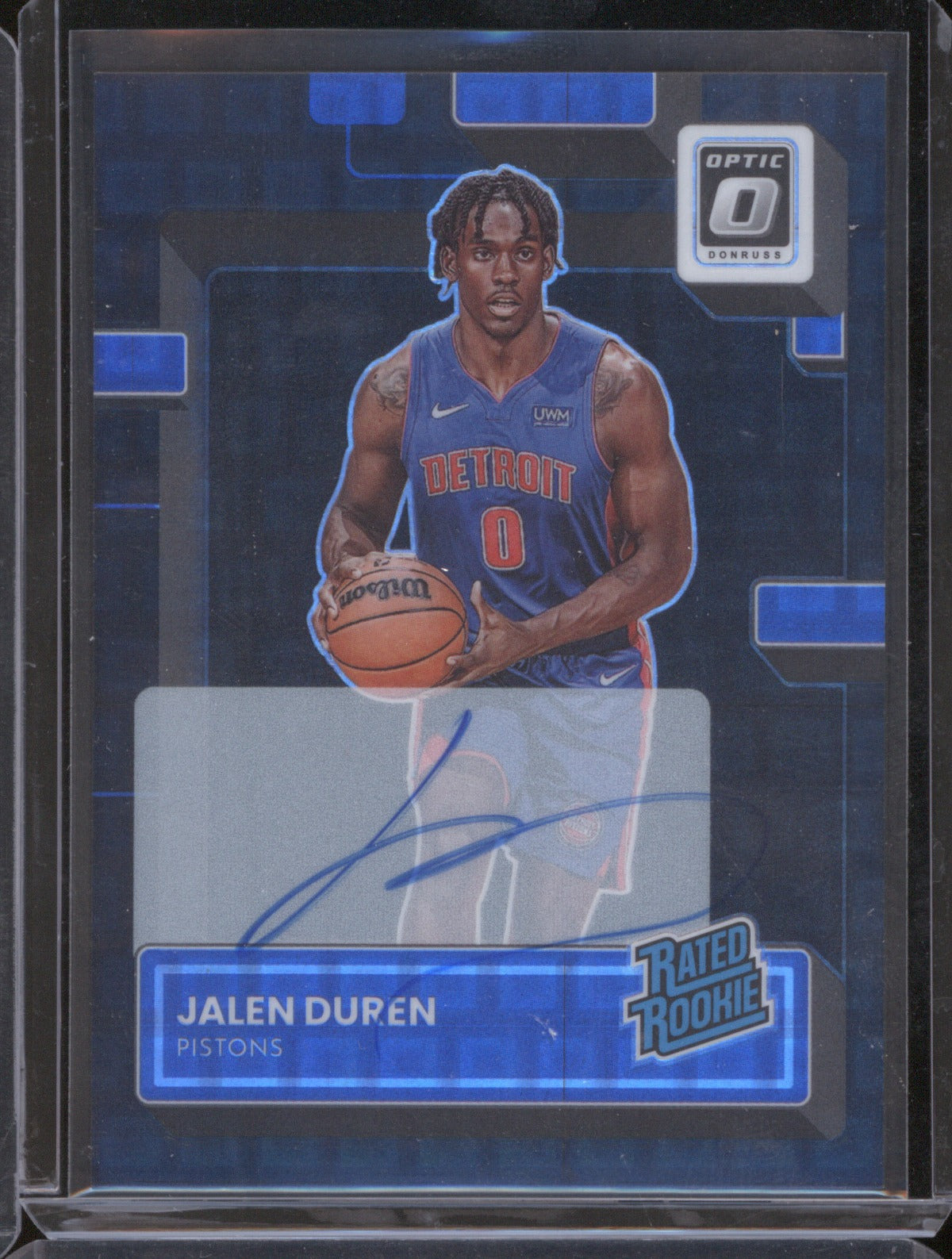 2022-23 Donruss Optic 227 Jalen Duren Rated Rookie Auto Black Pandora /25