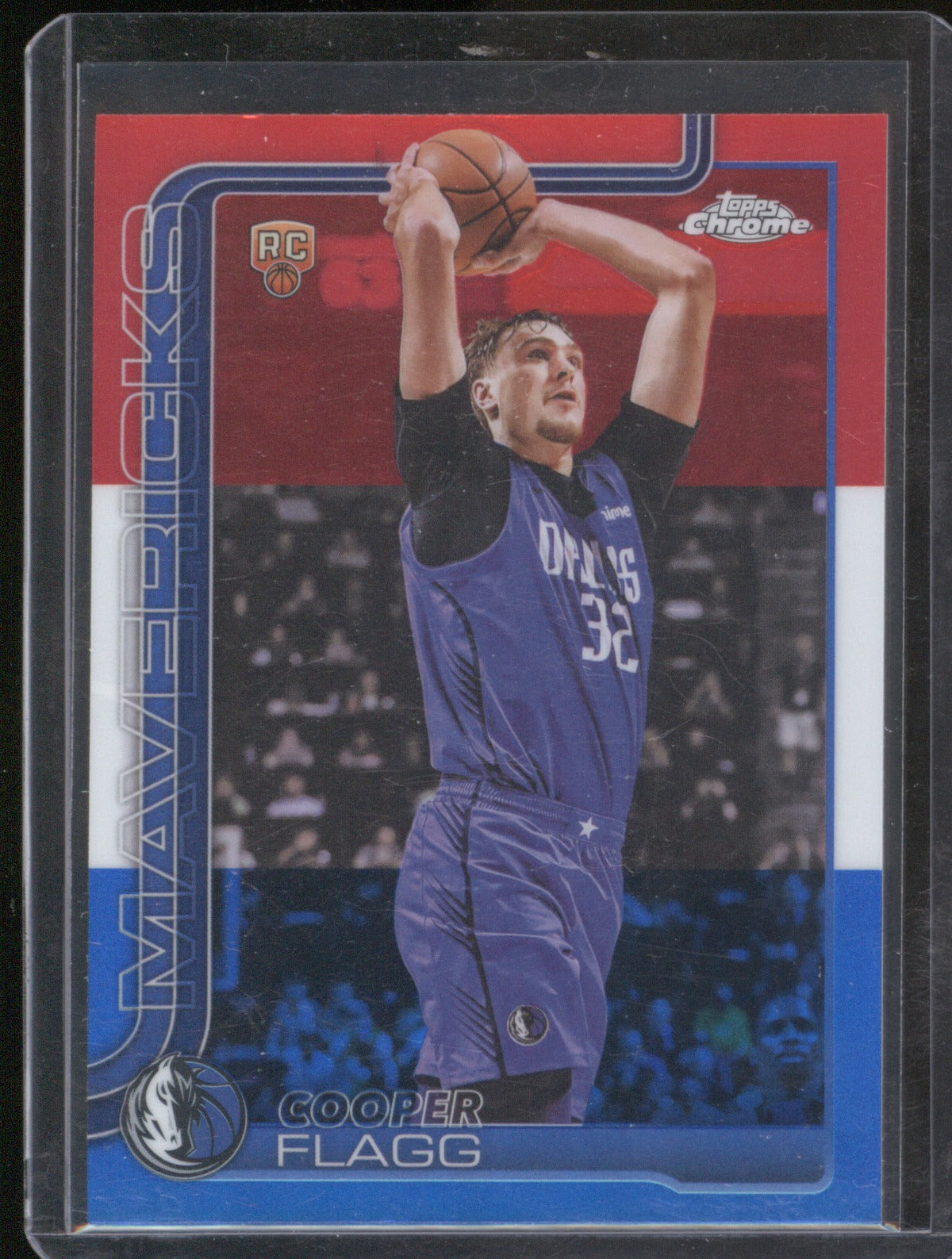 2025-26 Topps Chrome 251 Cooper Flagg Red White & Blue Refractor RC