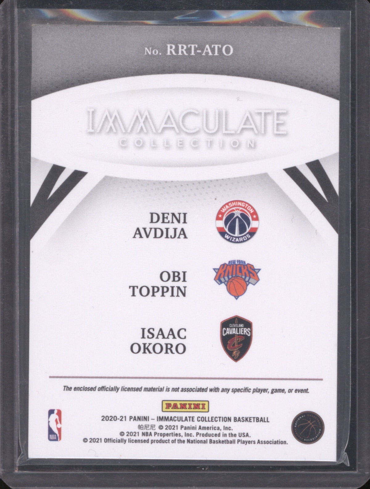 2020 Panini Immaculate Avdija Toppin Okoro Remarkable Rookie Jersey Triple /49