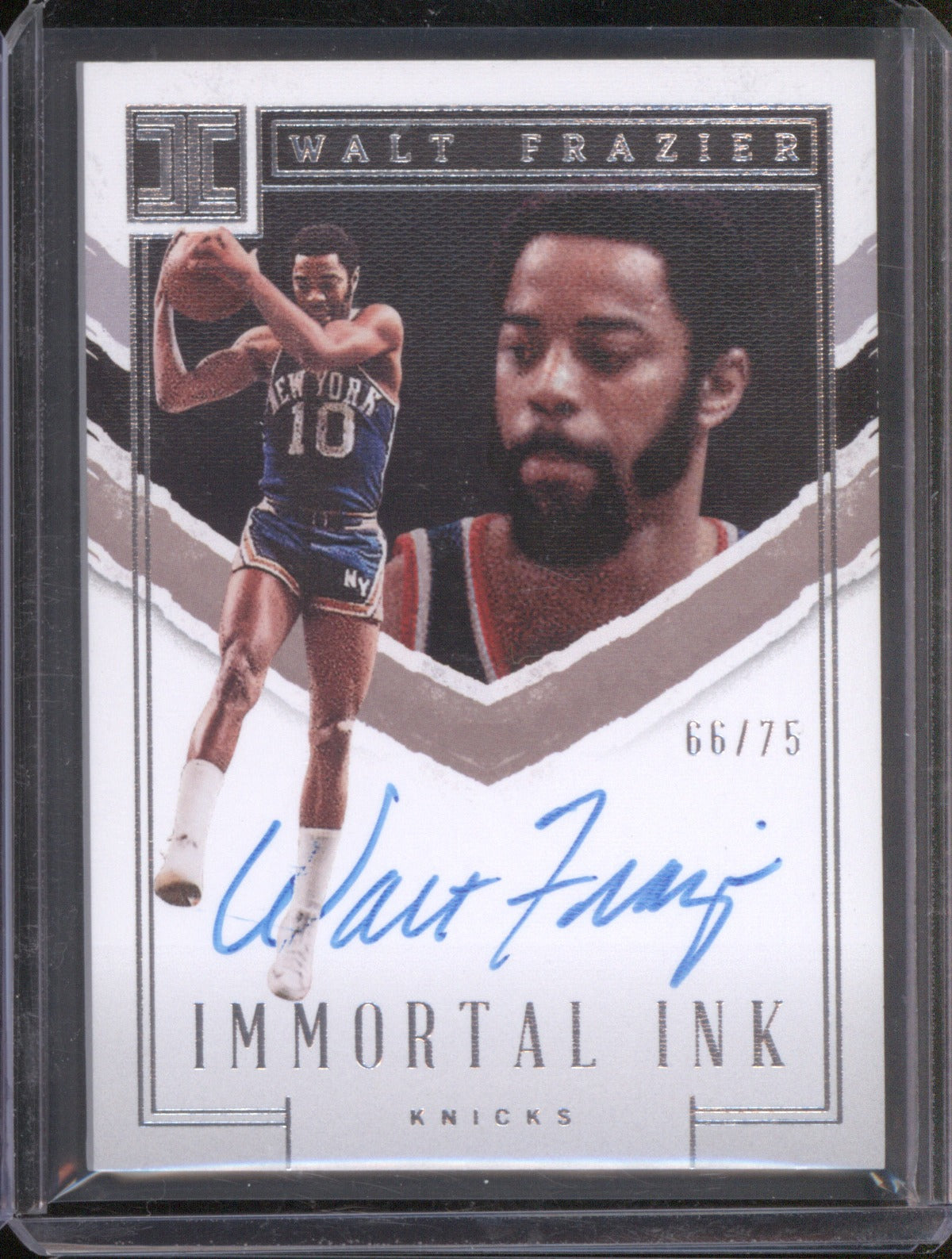 2022-23 Panini Impeccable II-WFZ Walt Frazier Immortal Ink Auto /75