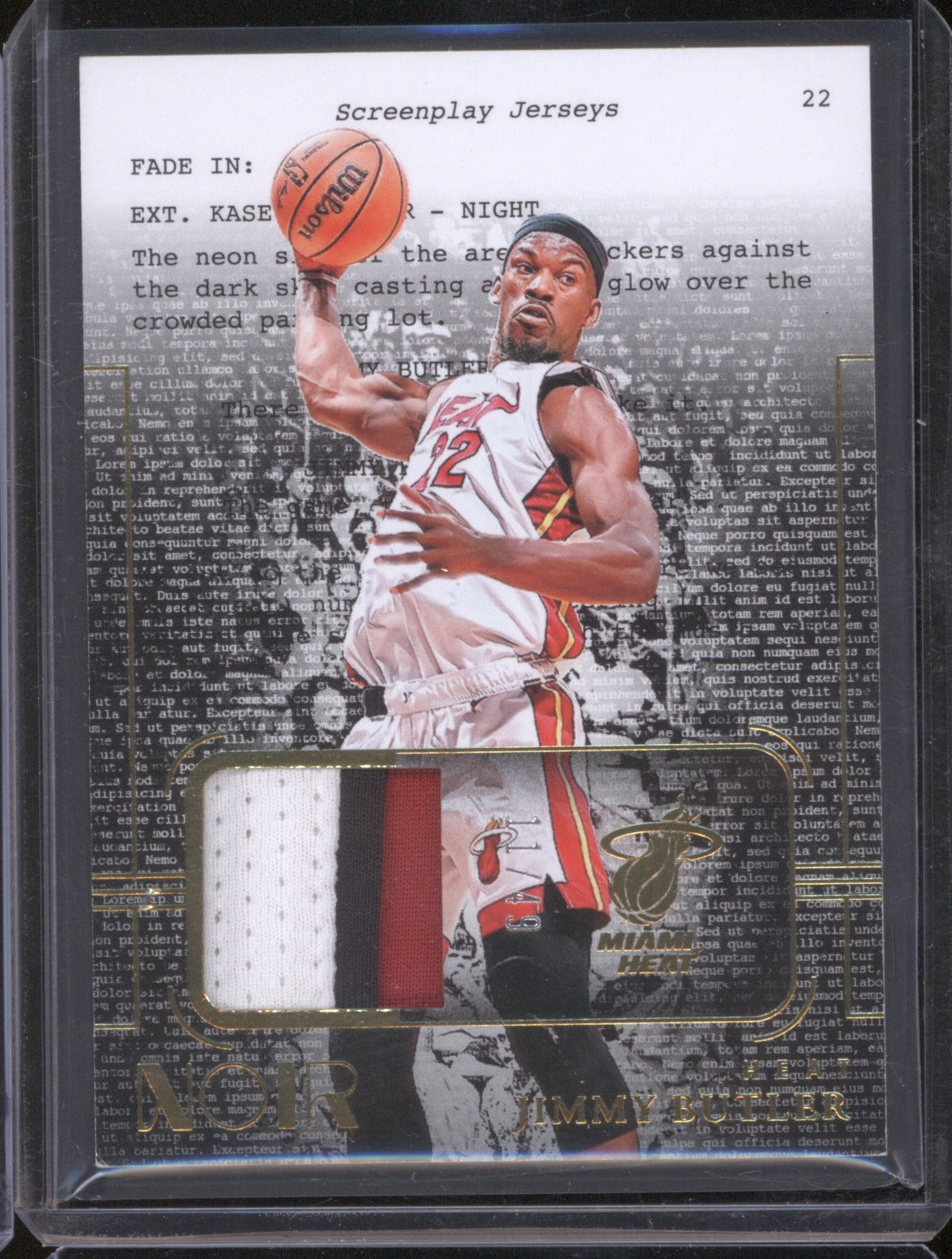 2023-24 Panini Noir SJ-JBU Jimmy Butler Screenplay Jerseys Prime /49
