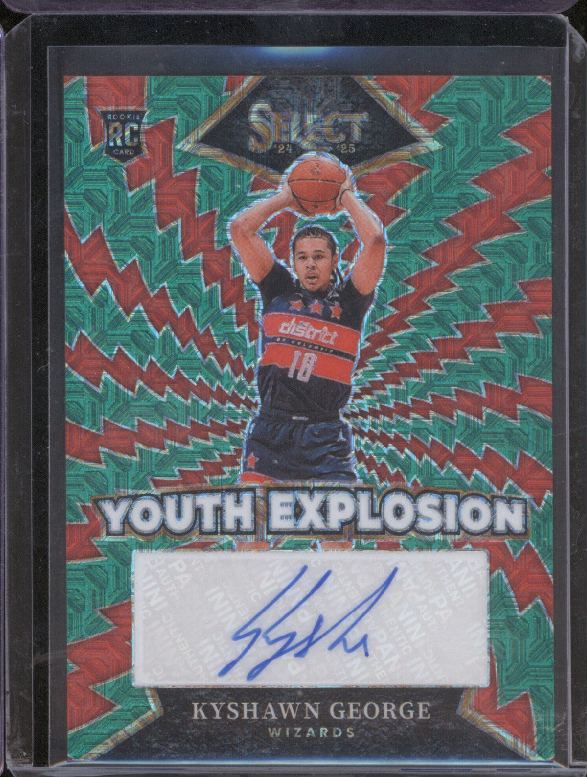 2024-25 Panini Select YE-KYE Kyshawn George Youth Explosion Auto Green Mojo /35