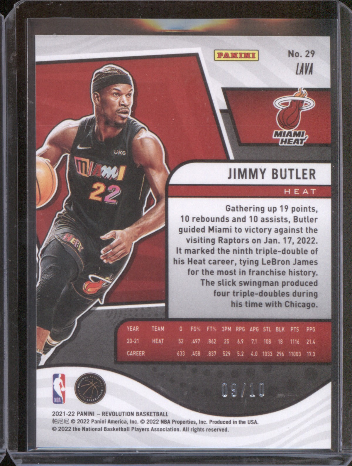 2021-22 Panini Revolution 29 Jimmy Butler Lava /10