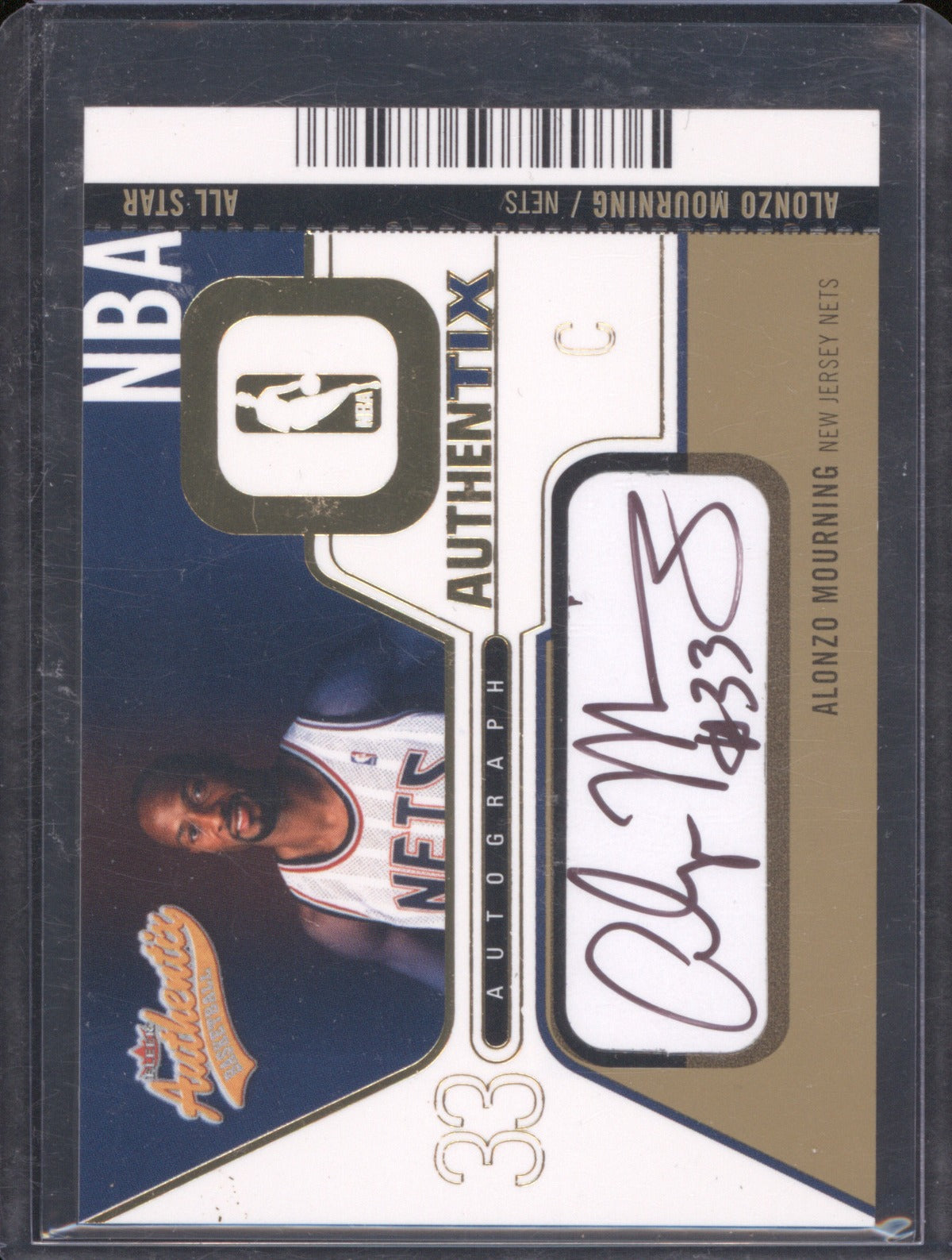 2003-04 Fleer AA-AM Alonzo Mourning Authentix Autograph On Card /150