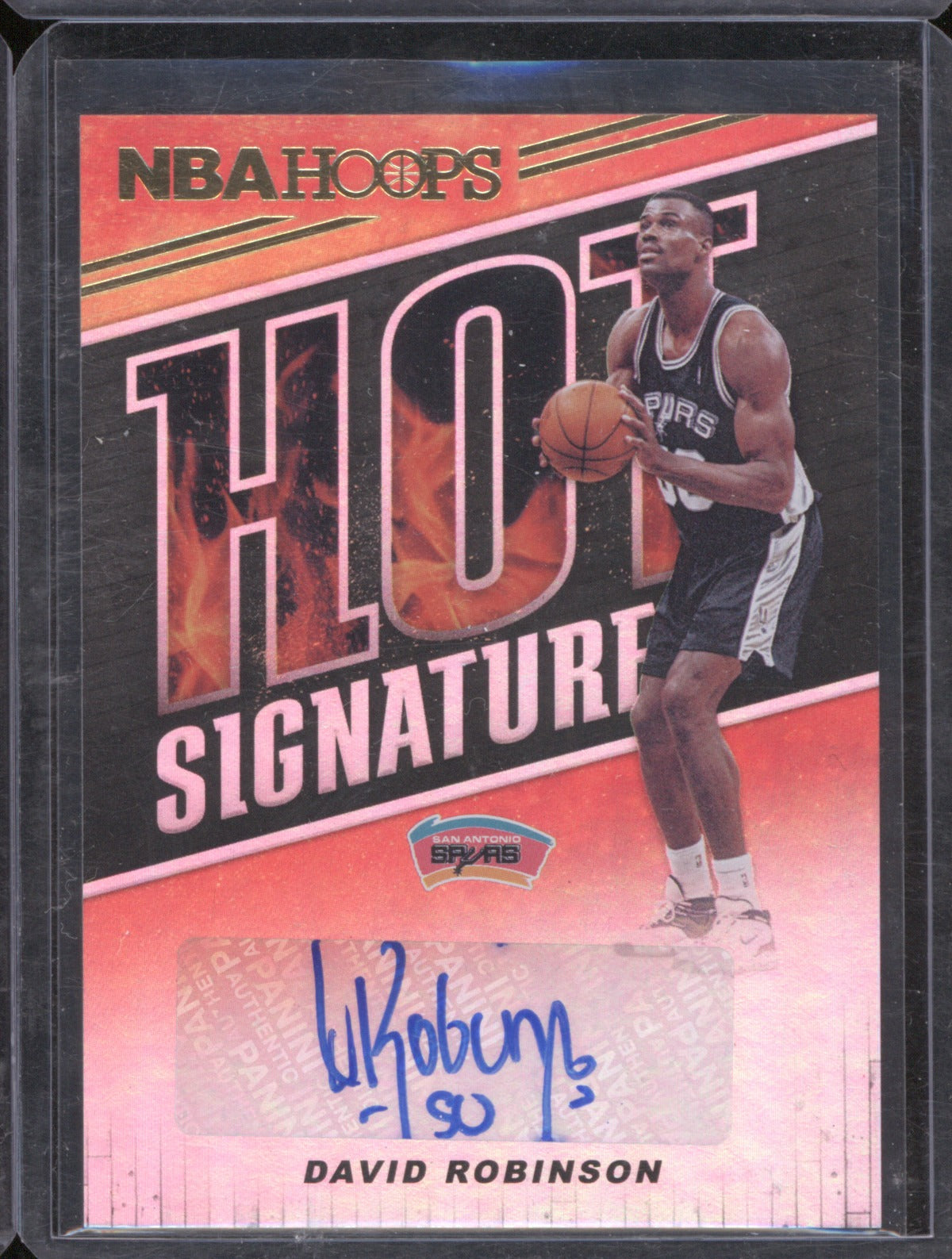 2018-19 Panini NBA Hoops HS-DRS David Robinson Hot Signatures