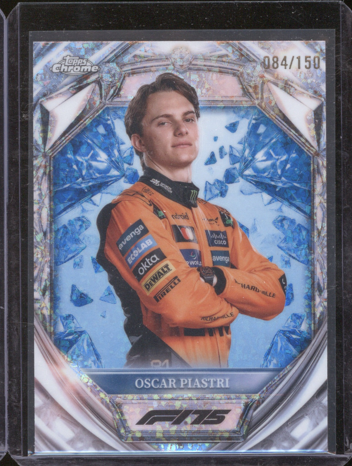 2025 Topps Chrome Formula 1 Oscar Piastri Diamond 75th Anniversary Blue 84/150