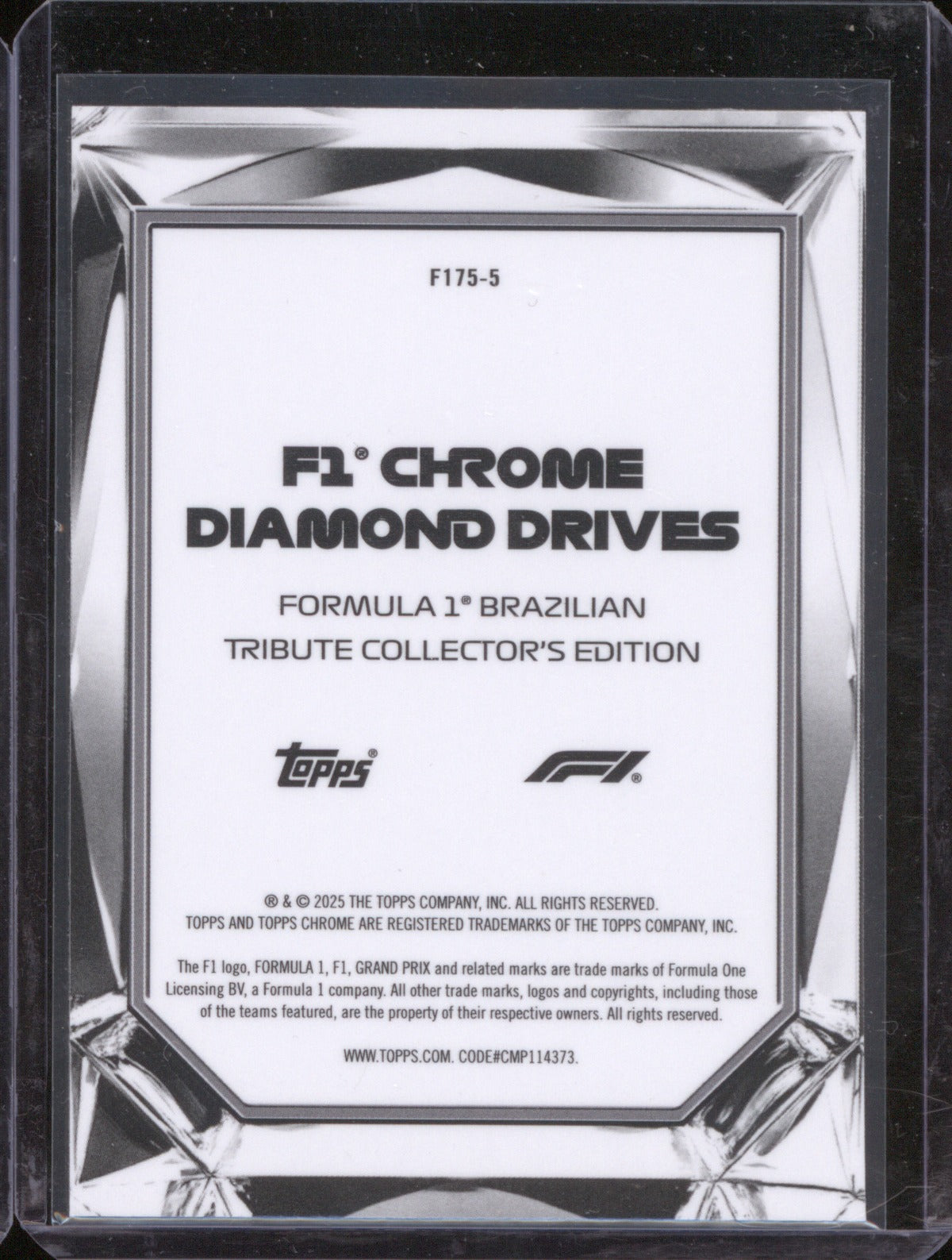 2025 Topps Chrome Formula 1 #F175-5 Brazilian Tribute Diamond Drives