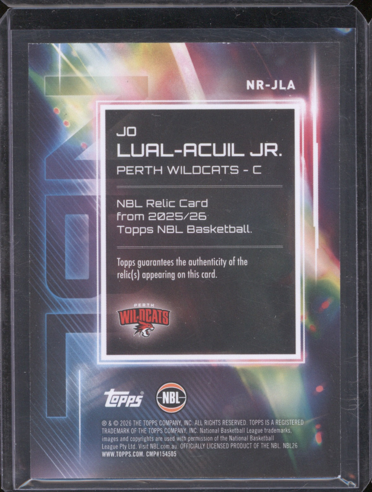 2025-26 Topps NBL Jo Lual-Acuil Jr. Jo Lual-Acuil Jr Game Used Jersey