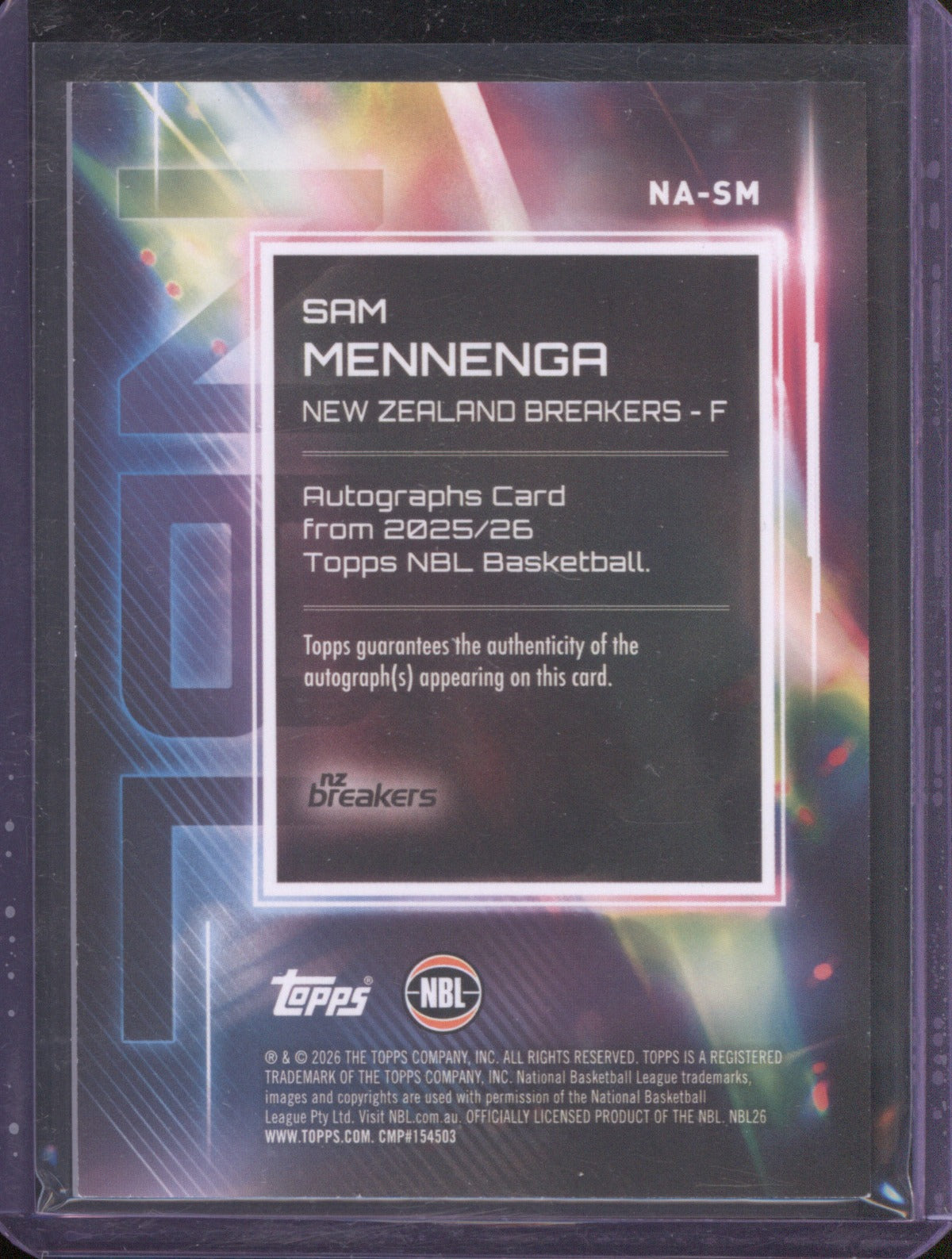 2025-26 Topps NBL Sam Mennenga Auto