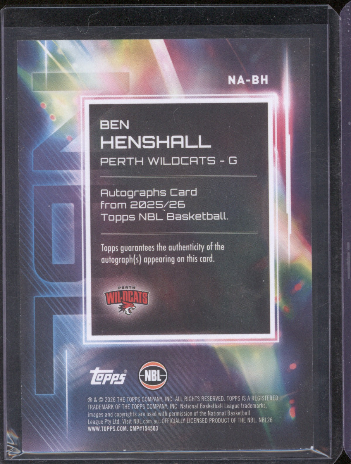 2025-26 Topps NBL Ben Henshall Auto