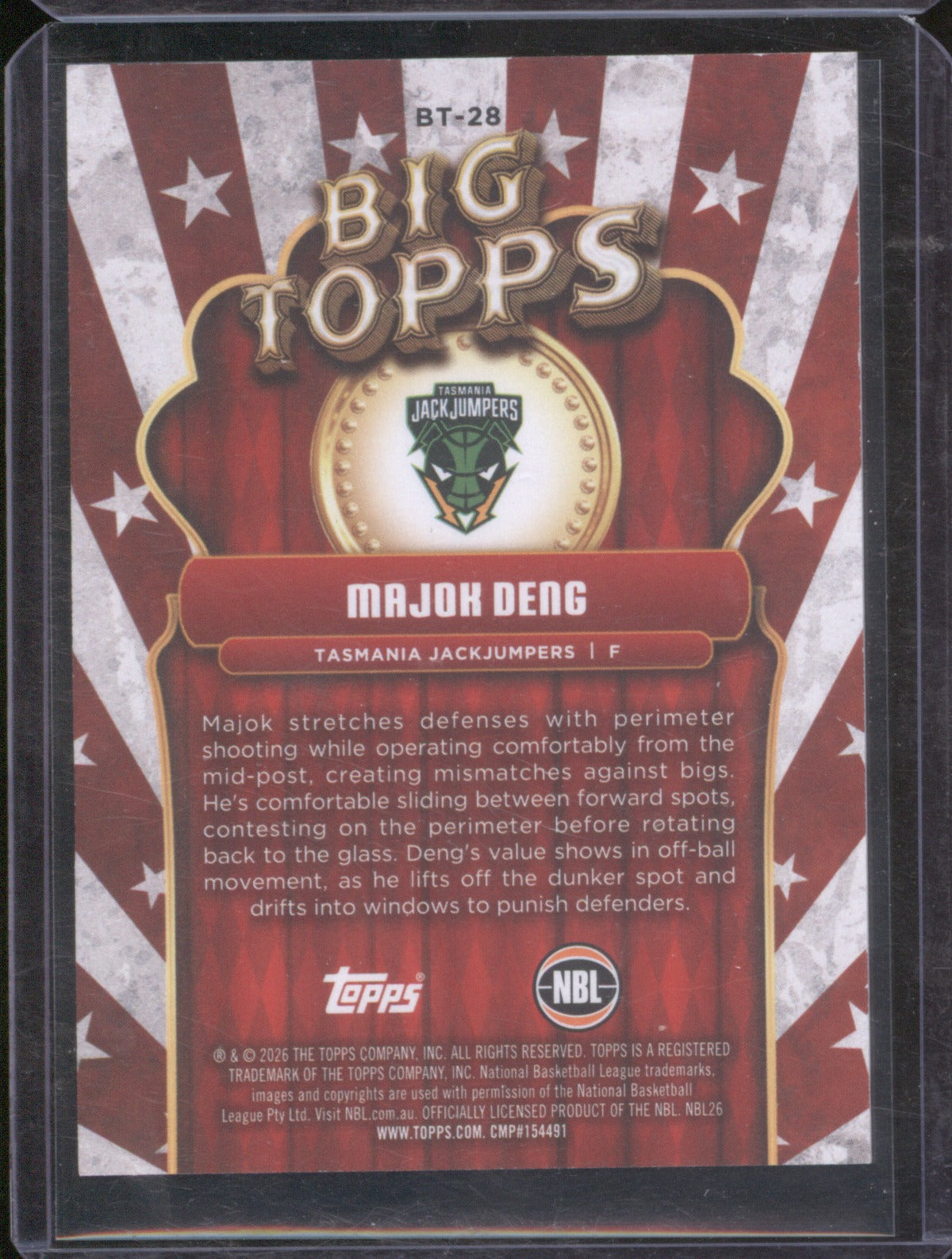 2025 Topps NBL Majok Deng Big Gold 33/50