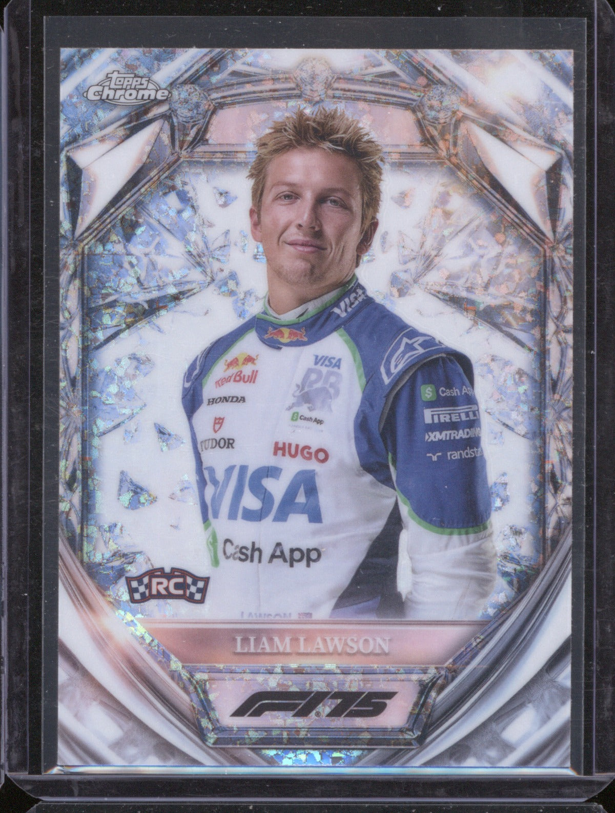 2025 Topps Chrome Formula 1 Liam Lawson D75-11 Diamond 75th Anniversary