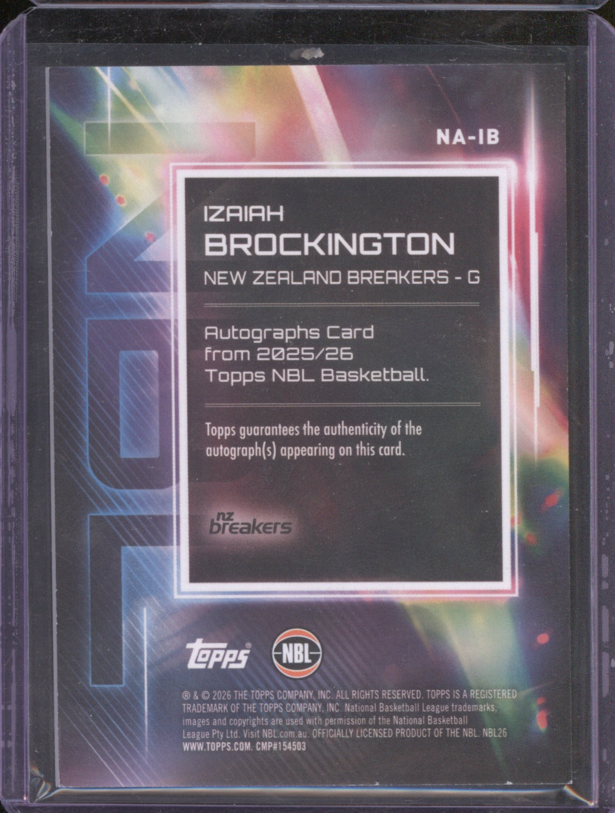 2025-26 Topps NBL Izaiah Brockington Auto