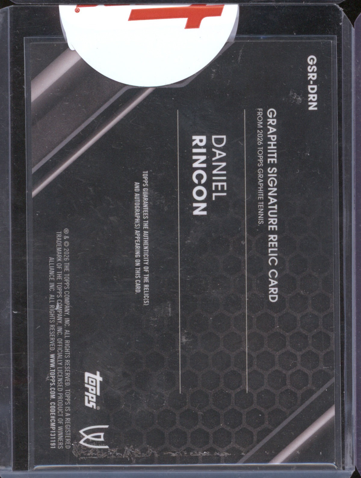 2026 Topps Graphite Daniel Rincon Graphite Signature Relics