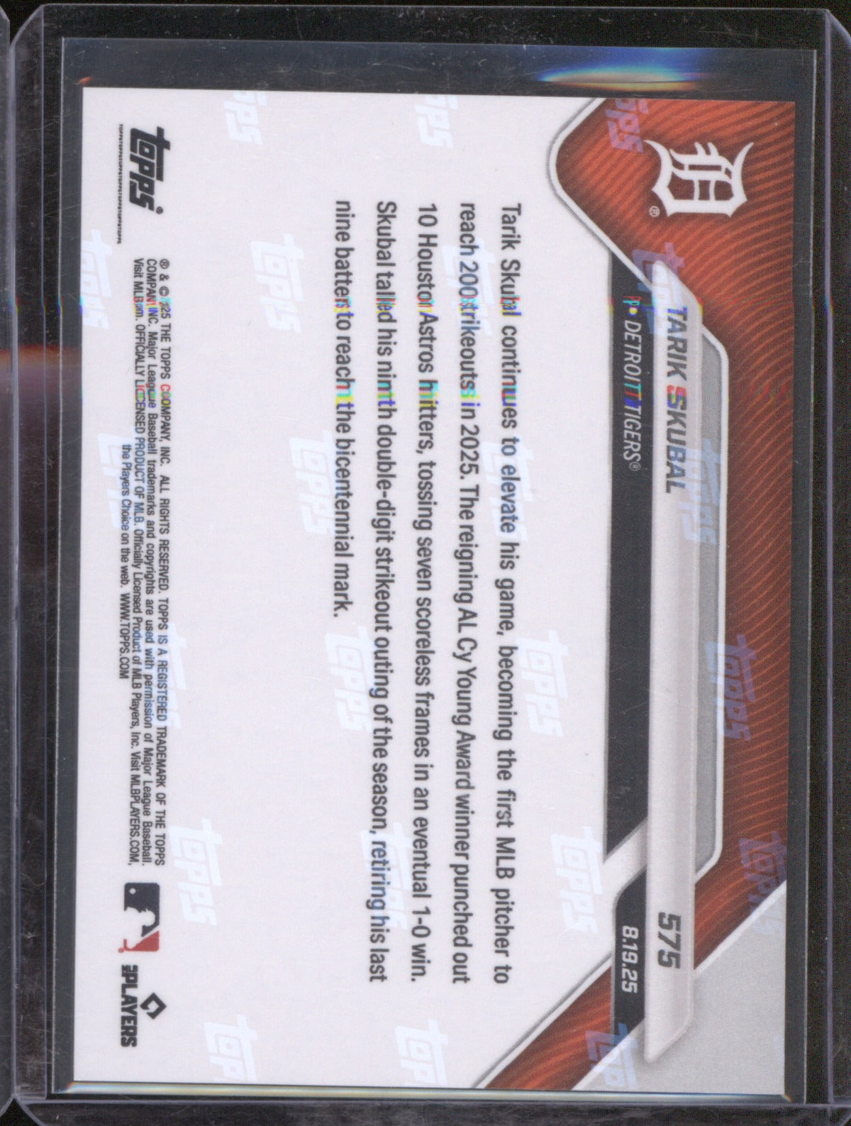 Tarik Skubal 2025 Topps Now #575 Gold Foil /50