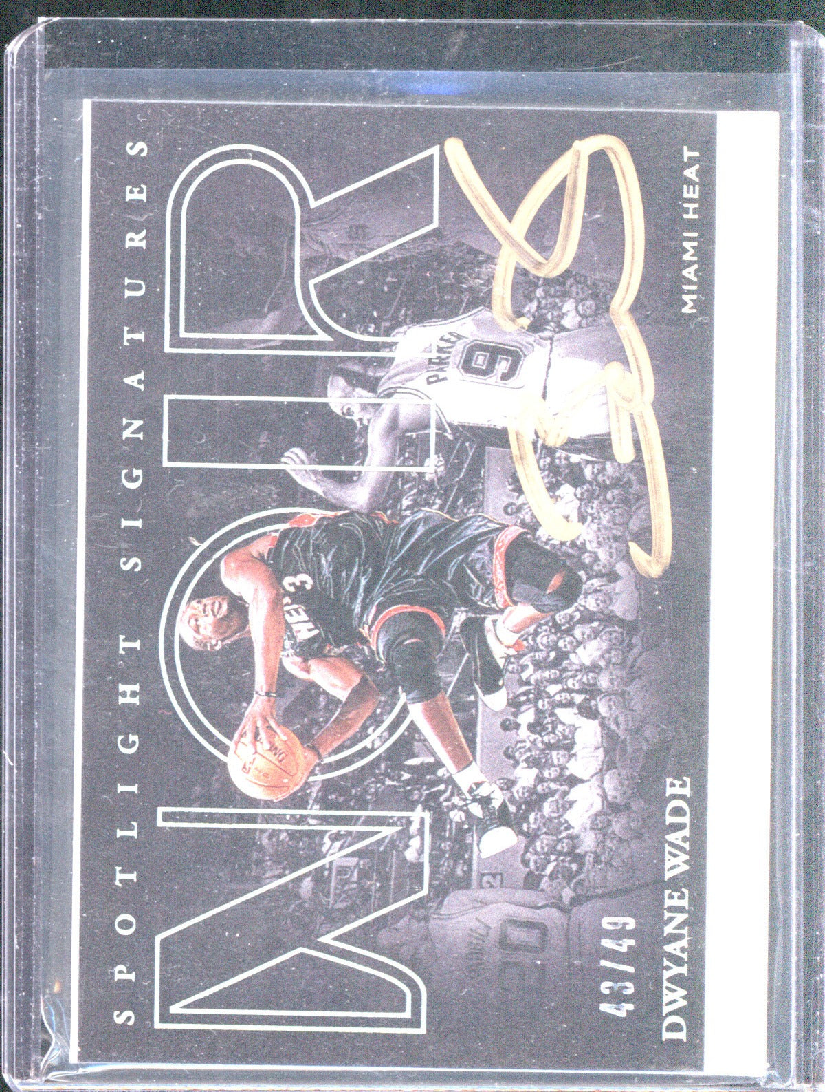 Dwyane Wade 2020-21 Panini #SSH-DWD Spotlight Signatures Gold Ink Auto /49