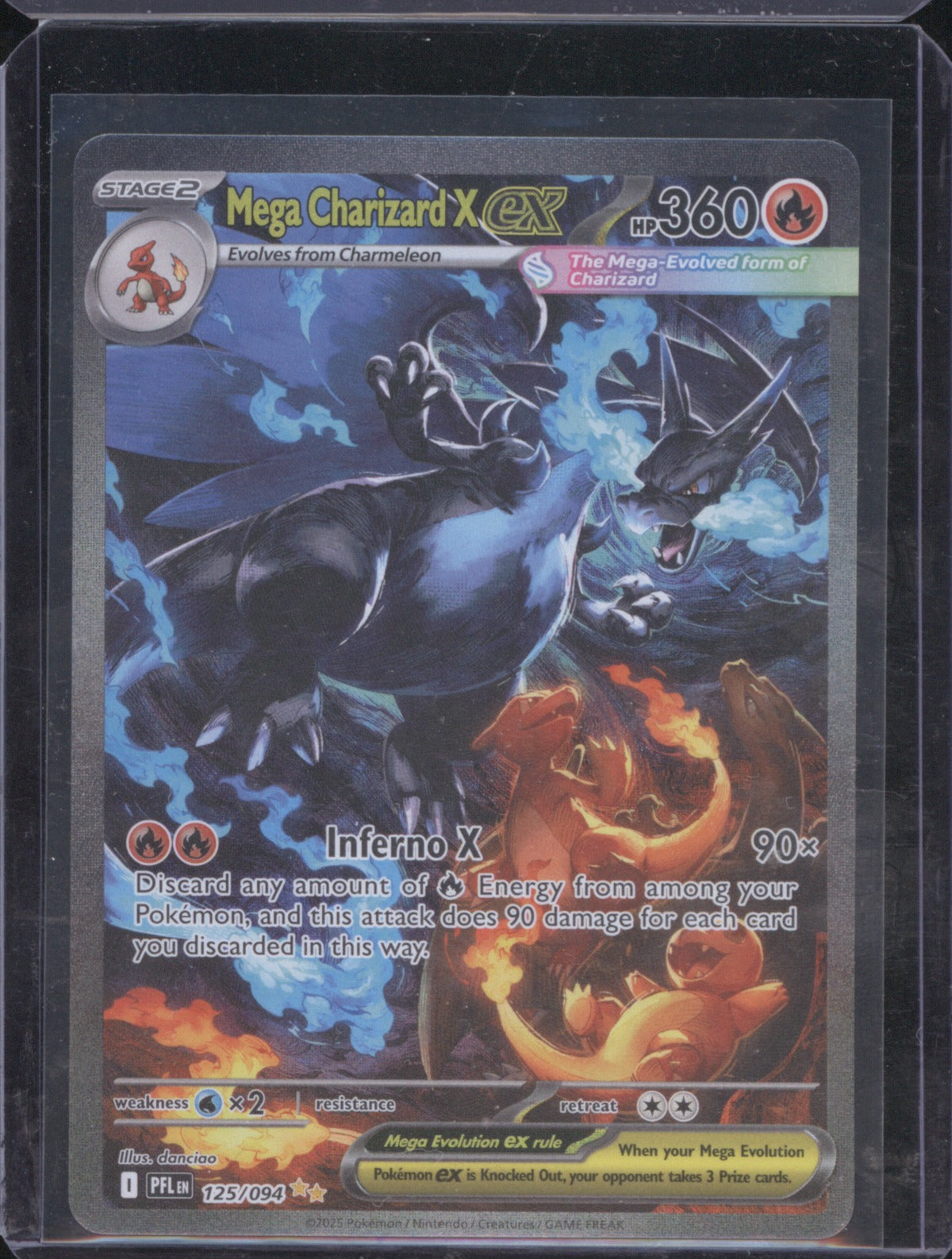 Mega Charizard X ex 2025 Pokémon Phantasmal Flames #125 Phantasmal Flames
